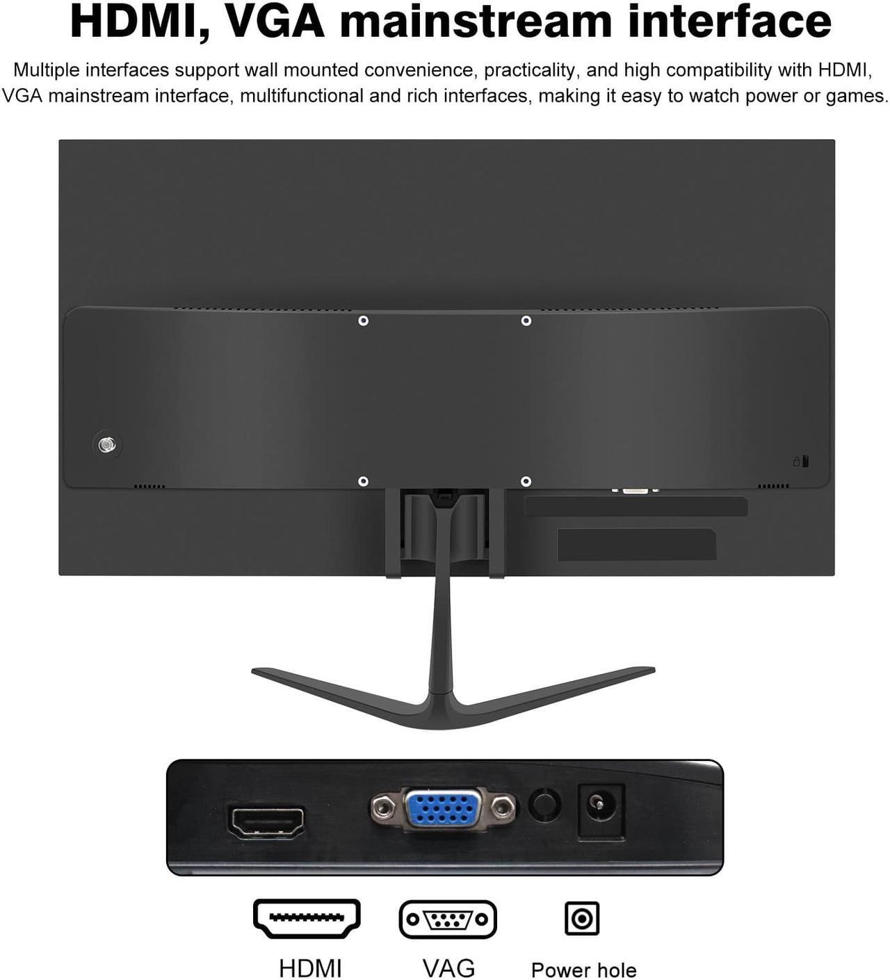 Alt view image 4 of 5 - ZEUSLAP Z22P 22" Gaming Monitor (Actual size 21.5"), 1080P Full HD 100Hz 90%sRGB Business Monitor with HDMI+VGA Ports Borderless LCD Gaming Display