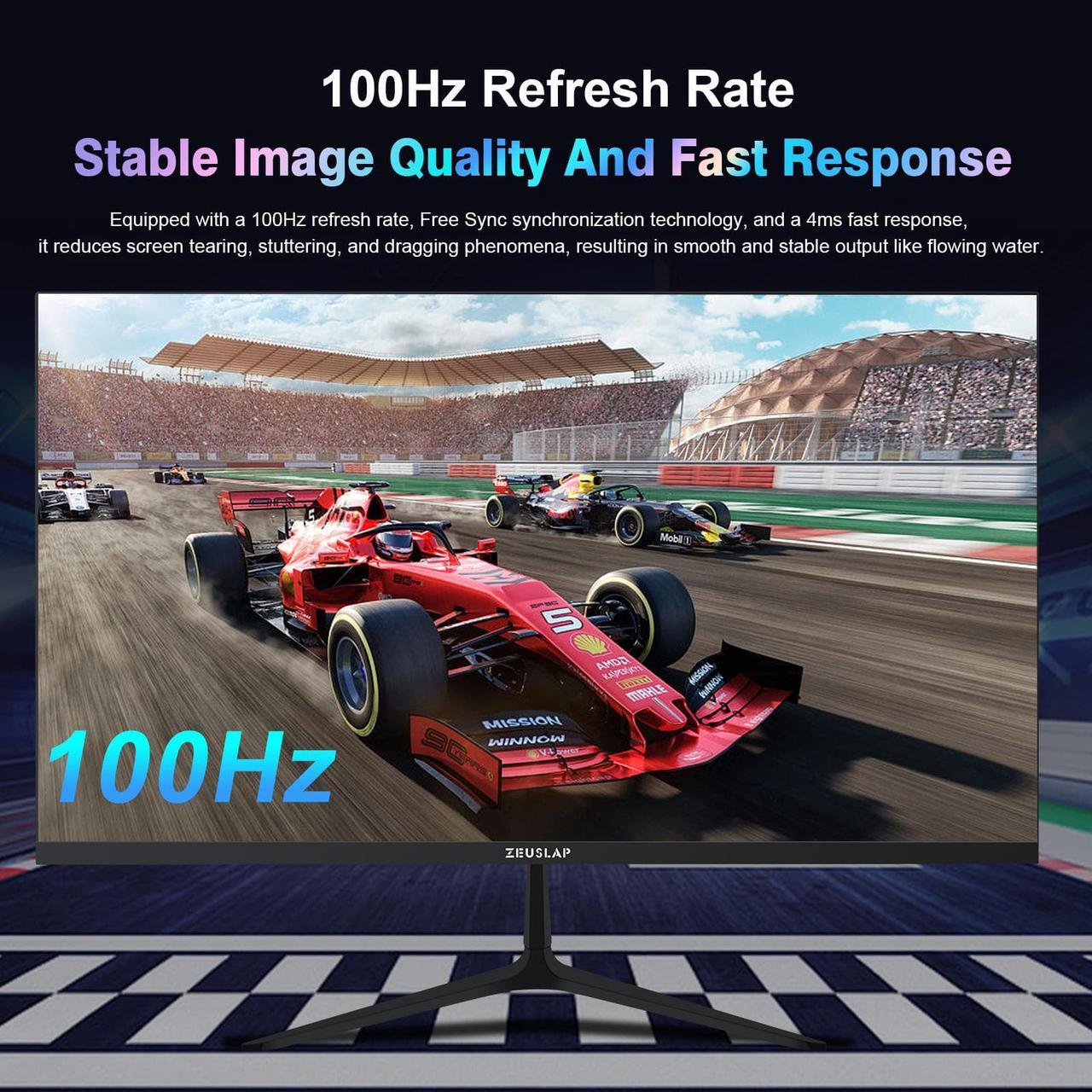 Alt view image 2 of 5 - ZEUSLAP Z22P 22" Gaming Monitor (Actual size 21.5"), 1080P Full HD 100Hz 90%sRGB Business Monitor with HDMI+VGA Ports Borderless LCD Gaming Display