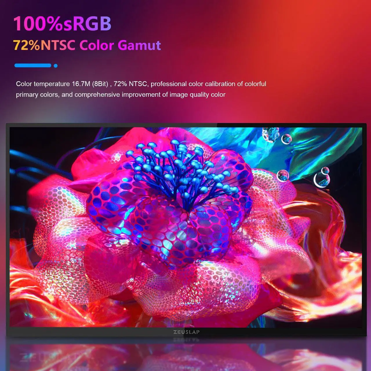 Alt view image 3 of 6 - ZEUSLAP Z18TV 18.5 Inch Portable Monitor Built-in IPTV, 1080P 100Hz Touchscreen Portable TV with WIFI Connection for Laptop, PS4/5, Switch,etc.