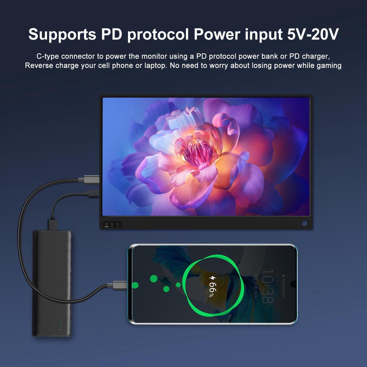 Alt view image 4 of 7 - ZEUSLAP 15.6Inch 120hz Portable Monitor,Full HD 1920*1080P IPS Portable Screen for Laptop, PC, phone,game console
