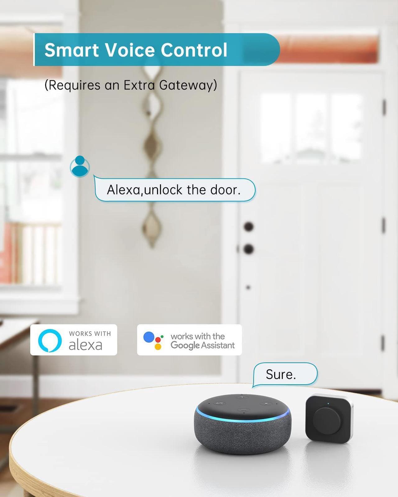 Alt view image 5 of 7 - Smart Deadbolt Lock, HEANTLE Fingerprint Smart Locks for Front Door with Bluetooth Electronic Keypads Keyless Entry Door Lock Deadbolt and IC Fob App Control Works with Alexa, Google Assistant Black