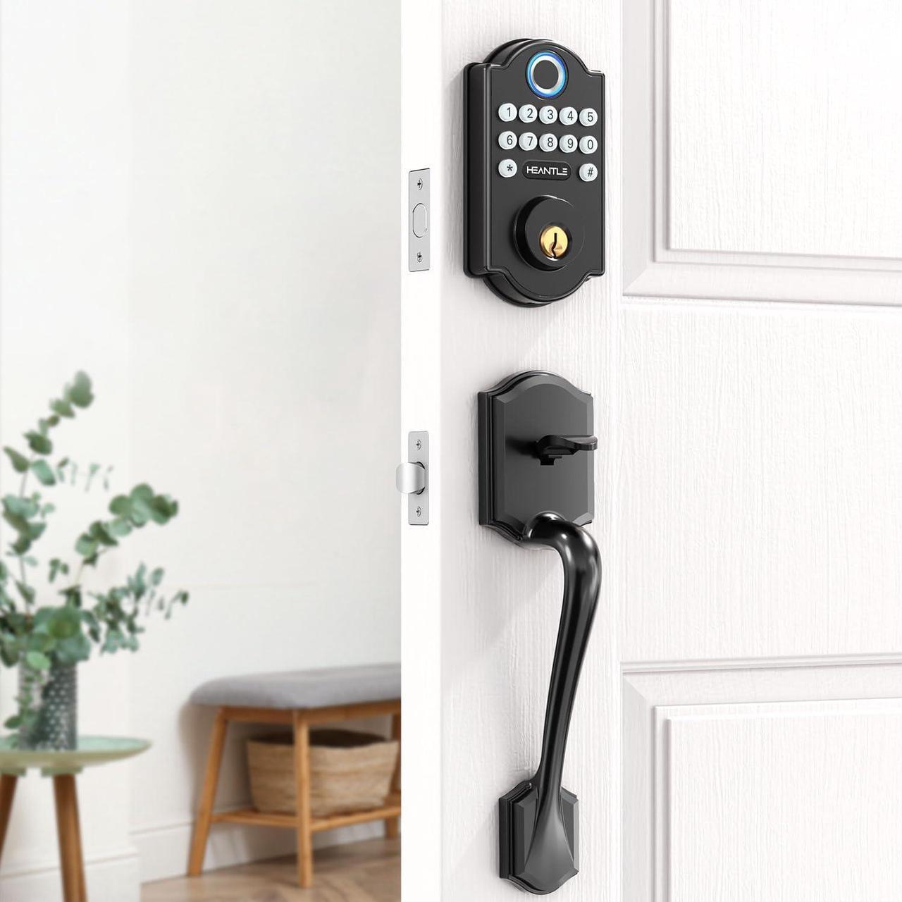 Main image of Front Door Lock Set, HEANTLE Keyless Entry Door Locks with Keypads, Smart Locks for Front Door with Handle, Electronic Fingerprint Digital Deadbolt, Auto Lock, Customized Passcode for Home, Apartment