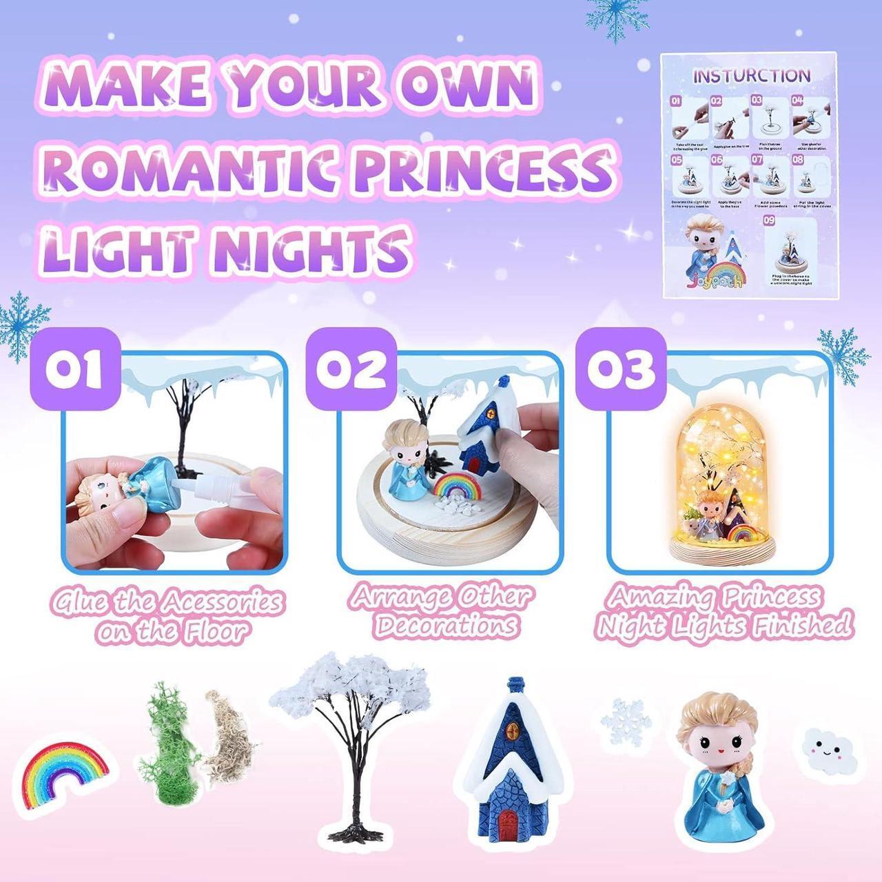 Alt view image 5 of 7 - Gifts for 4 5 6 7 8 Year Old Girls, DIY Night Light Toys for Girls Ages 4-6 6-9, Make Your Own Princess Crafts for Kids, Arts and Crafts Nightlight Birthday Christmas Gift for Girls