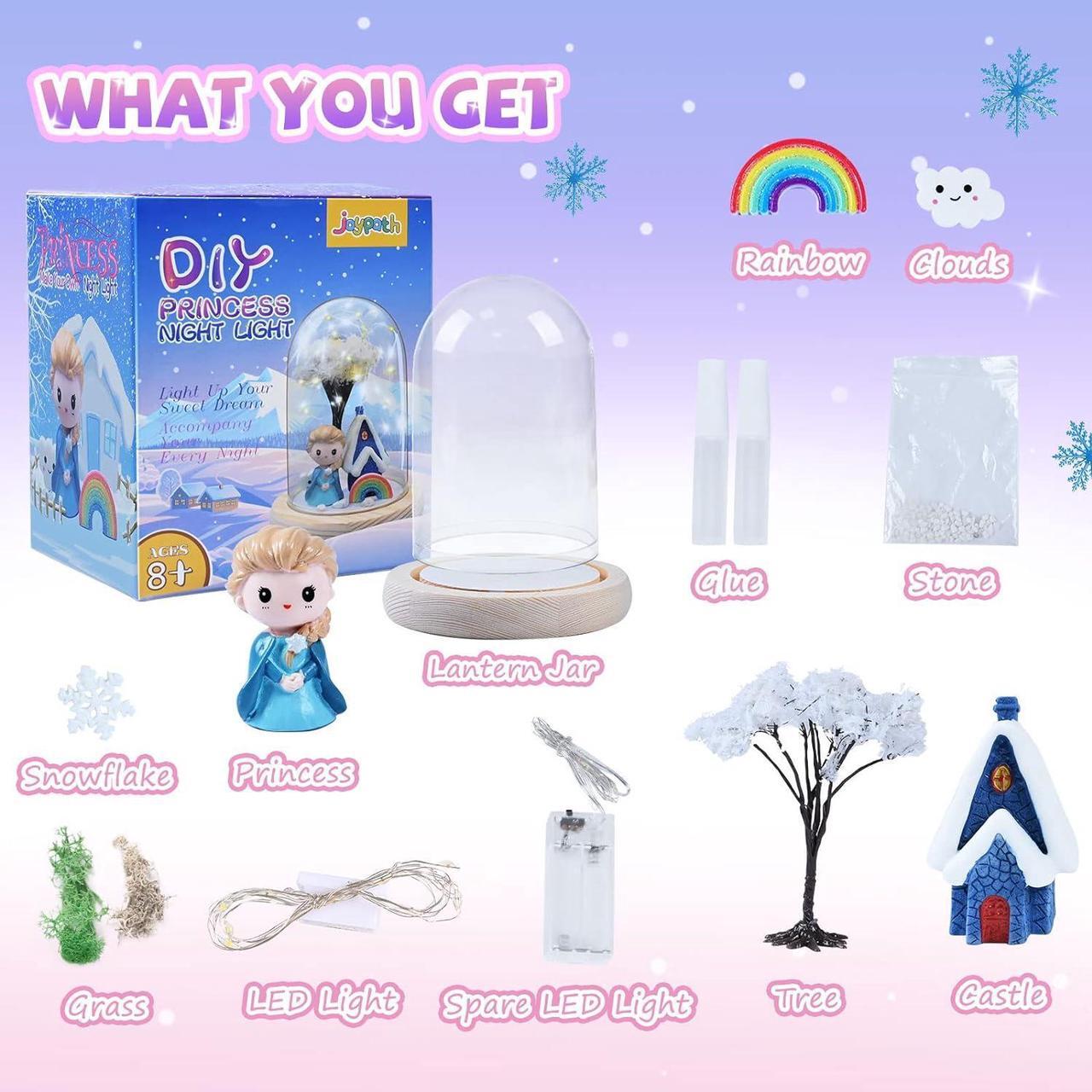 Alt view image 6 of 7 - Gifts for 4 5 6 7 8 Year Old Girls, DIY Night Light Toys for Girls Ages 4-6 6-9, Make Your Own Princess Crafts for Kids, Arts and Crafts Nightlight Birthday Christmas Gift for Girls