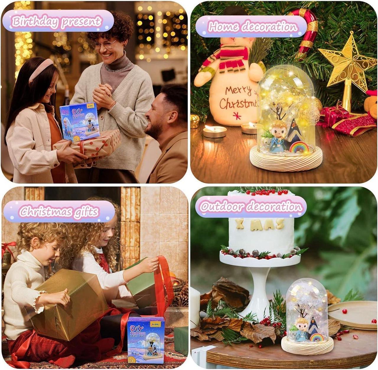 Alt view image 7 of 7 - Gifts for 4 5 6 7 8 Year Old Girls, DIY Night Light Toys for Girls Ages 4-6 6-9, Make Your Own Princess Crafts for Kids, Arts and Crafts Nightlight Birthday Christmas Gift for Girls