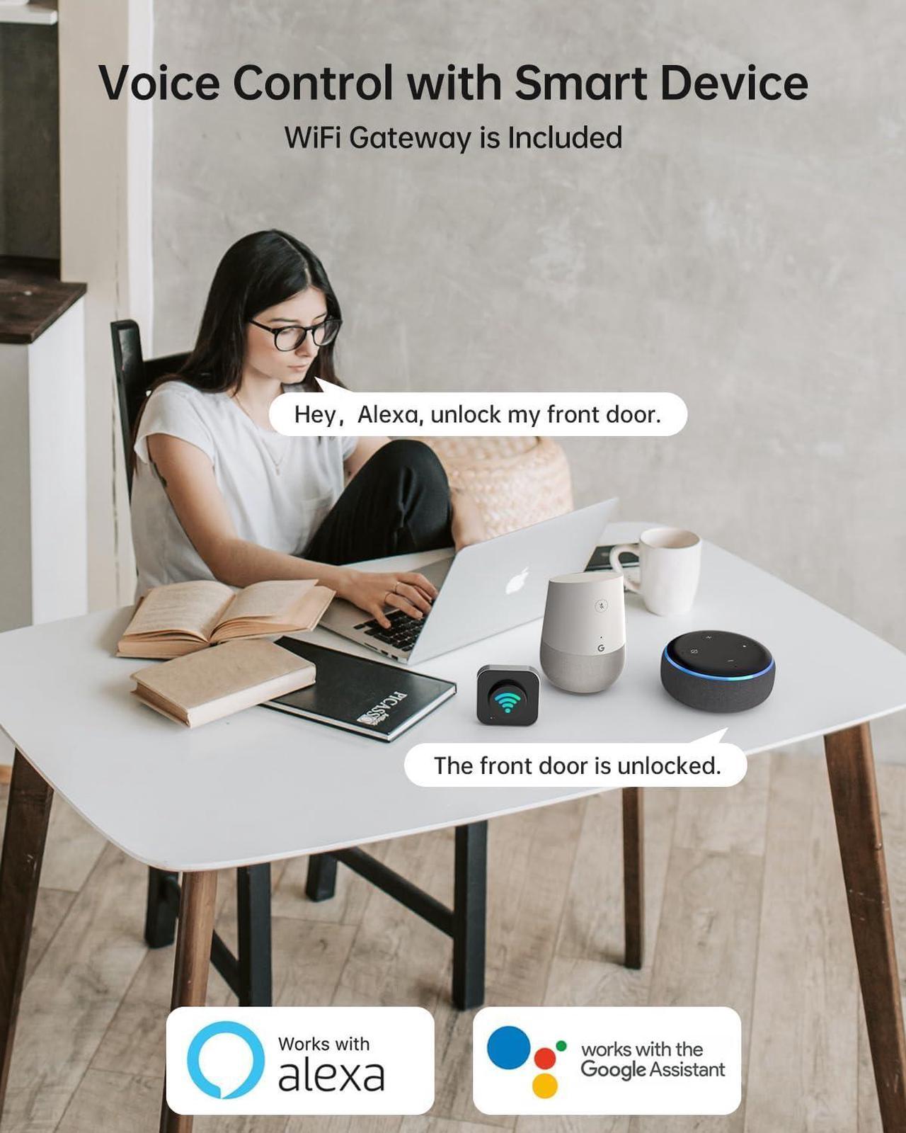 Alt view image 5 of 7 - WiFi Smart Lock for Front Door: Keyless Entry Door Lock Deadbolt with Handle Set Fingerprint Electronic Keypad Door Lock Alexa Bluetooth Code Auto Lock for Home Apartment Black
