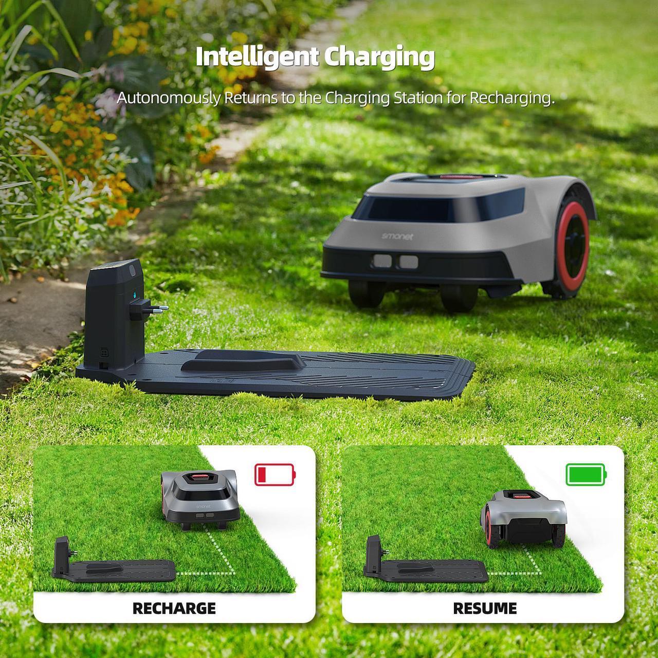 Alt view image 6 of 7 - SMONET Robotic Lawn Mower Robot - Automatic Lawn Mower Robot with Smart APP Control, Path Planning, Collision Avoidance, Breakpoint Detection - Covers up to 1/4 Acre (10890 sq ft)