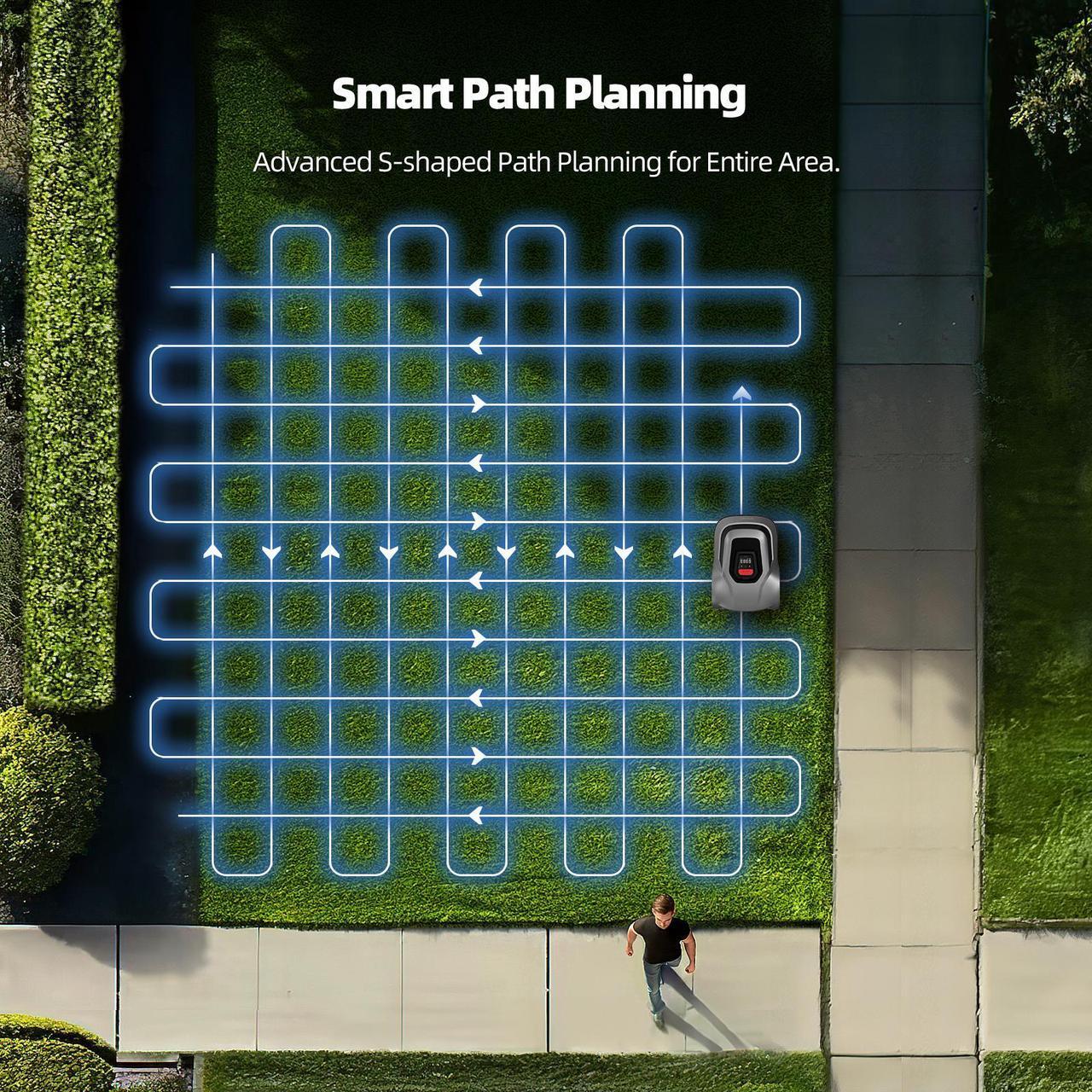 Alt view image 4 of 7 - SMONET Robotic Lawn Mower Robot - Automatic Lawn Mower Robot with Smart APP Control, Path Planning, Collision Avoidance, Breakpoint Detection - Covers up to 1/4 Acre (10890 sq ft)