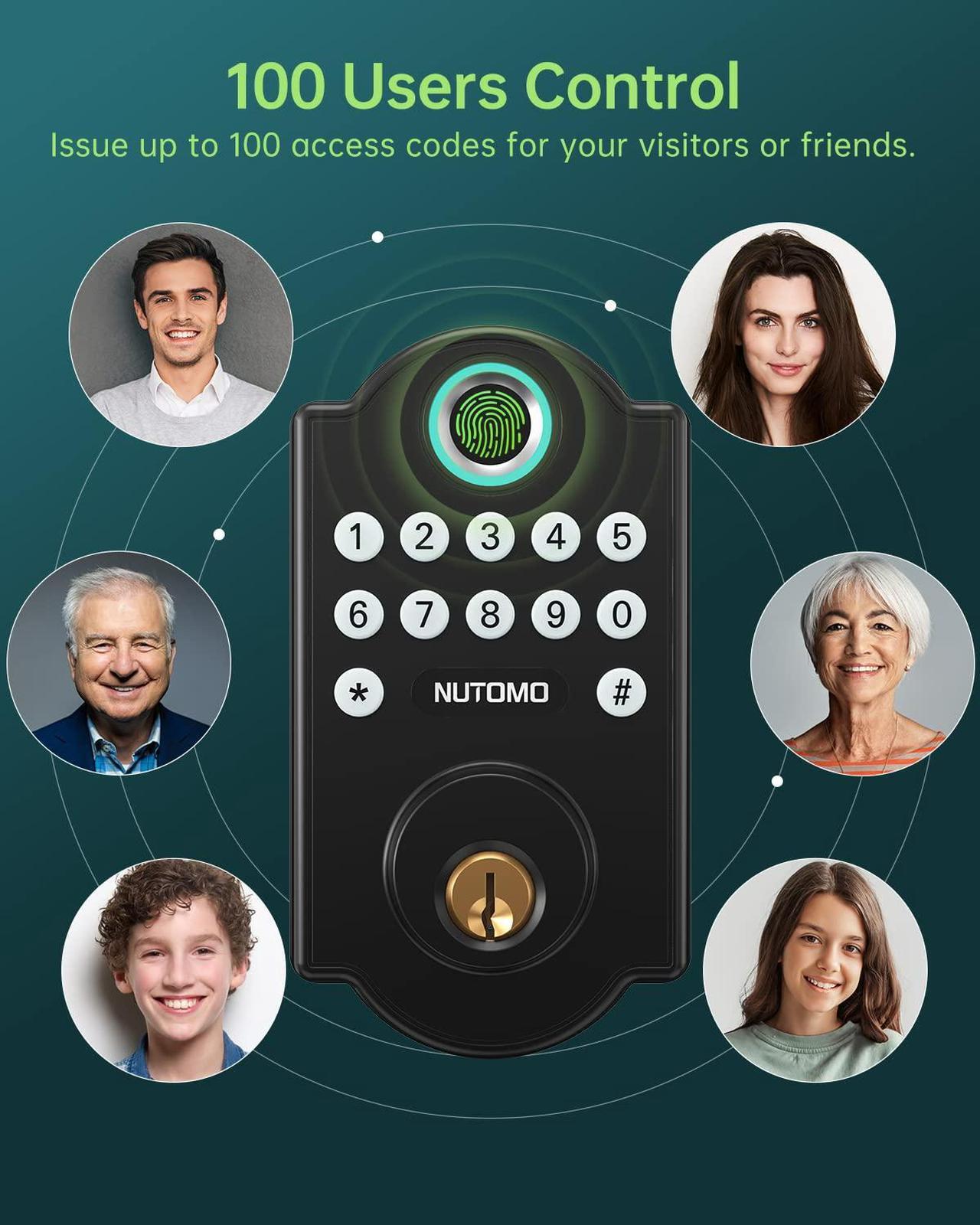 Alt view image 4 of 7 - Fingerprint Door Lock - Keyless Entry Door Lock with Keypads - Smart Deadbolt Biometric Digital Electronic Door Lock - Smart Door Lock Front Door - Anti-Peeping Code - Easy Installation - Matte Black