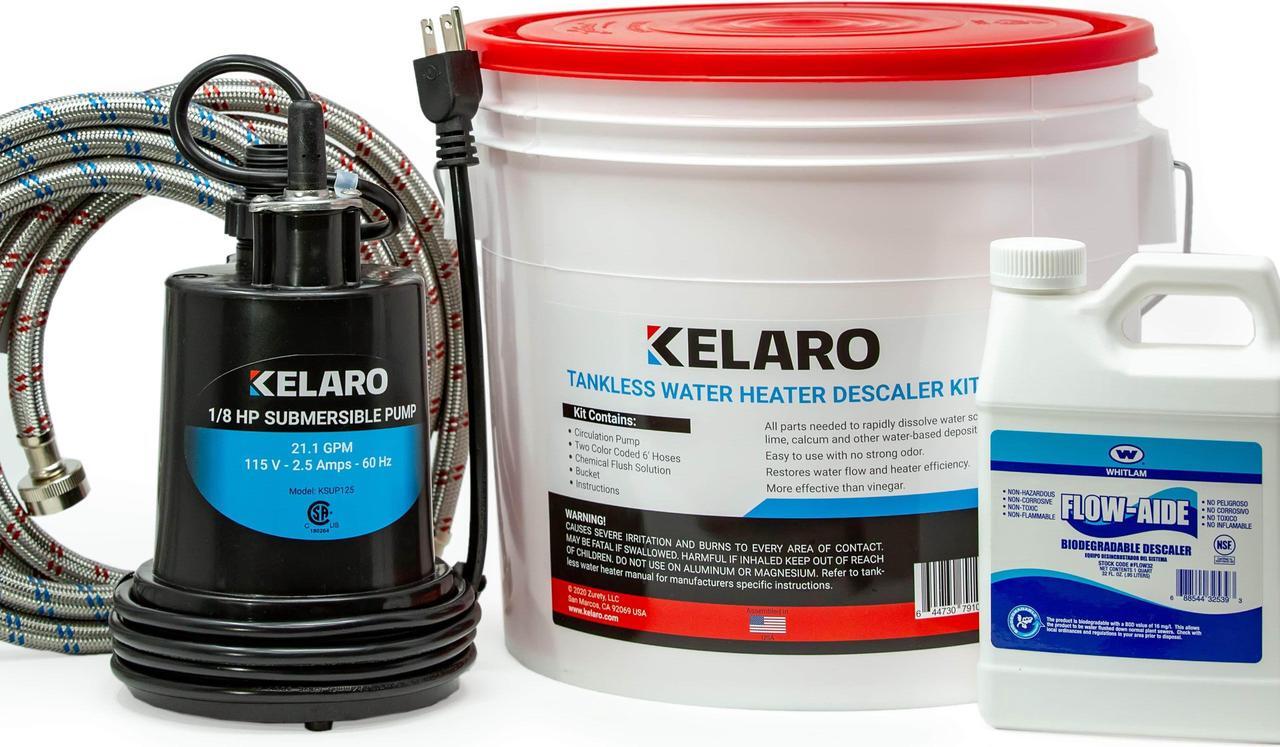 Main image of Kelaro Tankless Water Heater Flushing Kit with Flow-Aide Biodegradable Descaler