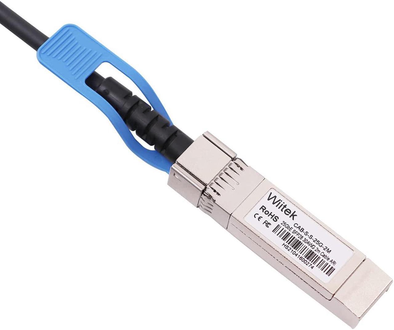 Alt view image 2 of 5 - 25GbE SFP28 DAC Twinax Cable, 2 Meters 25GBASE-CR SFP28 Passive Copper Cable, Compatible for Arista CAB-S-S-25G-2M, Ubiquiti, Juniper, Mellanox, Mikrotik, Netgear, Supermicro, Open Source Switches
