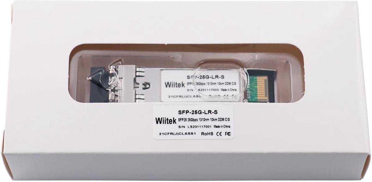 Alt view image 5 of 5 - Wiitek 25G SFP28 SFP+ Optical Transceiver, 25GBase-LR Duplex LC SMF Module, 1310nm, DDM, up to 10km for Cisco SFP-25G-LR-S, Ubiquiti UACC-OM-SFP28-LR, Netgear, Mikrotik, Unifi and More