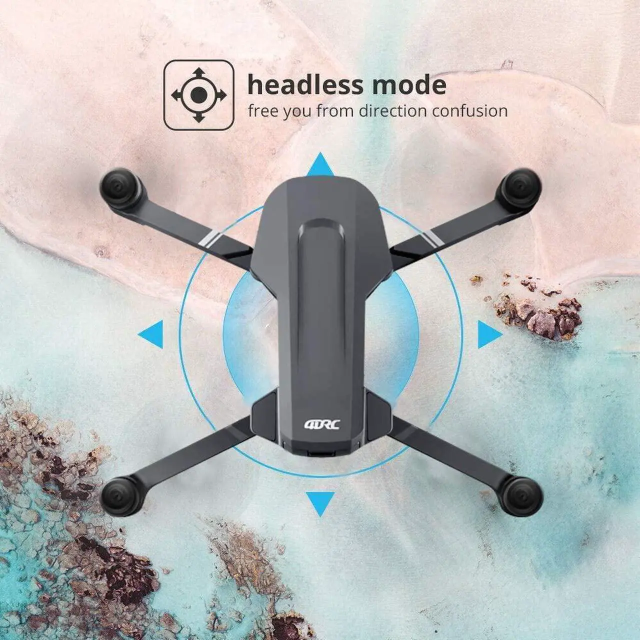 Alt view image 5 of 7 - 4DRC F4 GPS Drone with 4K UHD Camera, 5G WiFi FPV Transmission, Brushless Motor Foldable Quadcopter with 2 Batteries up to 60 minutes flight time + Storage Case
