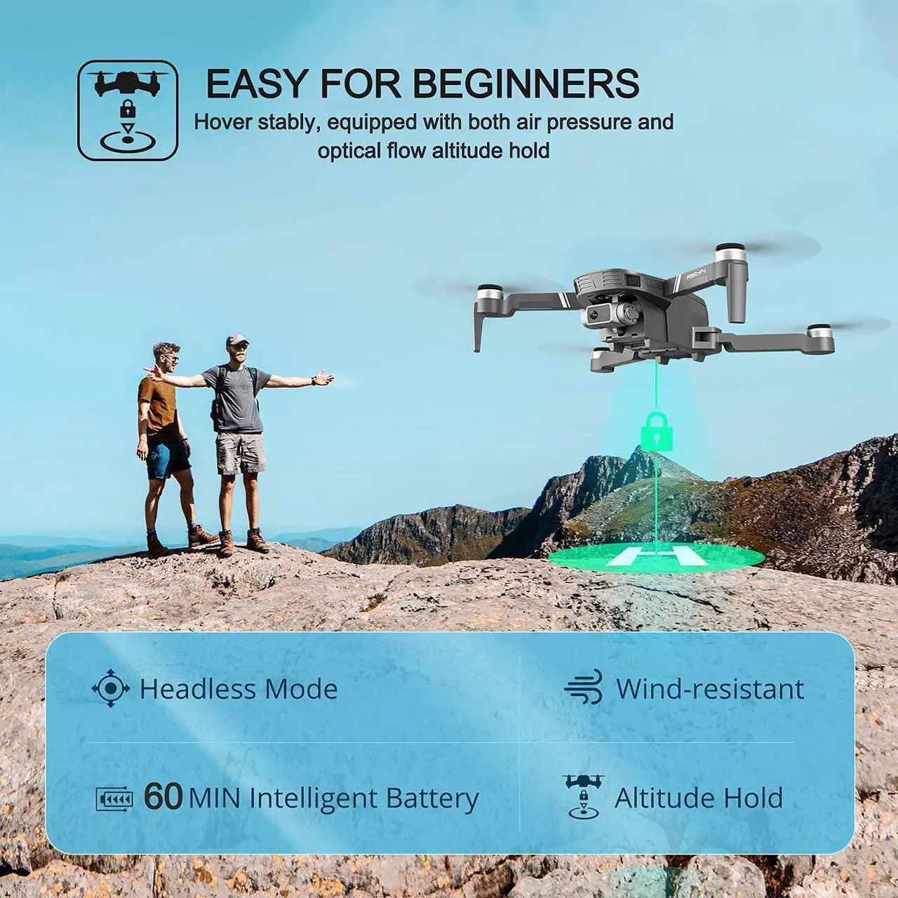 Alt view image 6 of 7 - 4DRC F4 GPS Drone with 4K UHD Camera, 5G WiFi FPV Transmission, Brushless Motor Foldable Quadcopter with 2 Batteries up to 60 minutes flight time + Storage Case