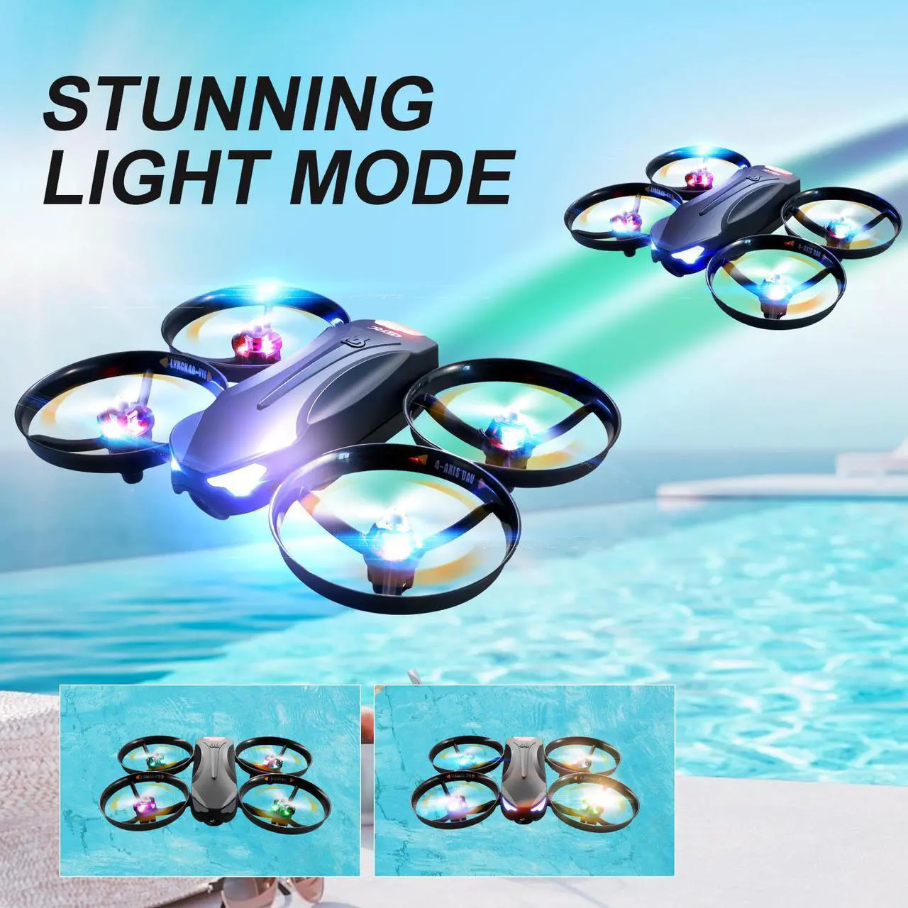 Alt view image 2 of 7 - 4DRC V16 Mini Drone with 1080P Camera for Kids, RC Quadcopter Beginners Toy with colorful LED Lights, 3D Flips, Gesture Selfie, Headless Mode, Altitude Hold, Boys Girls Birthday Gifts