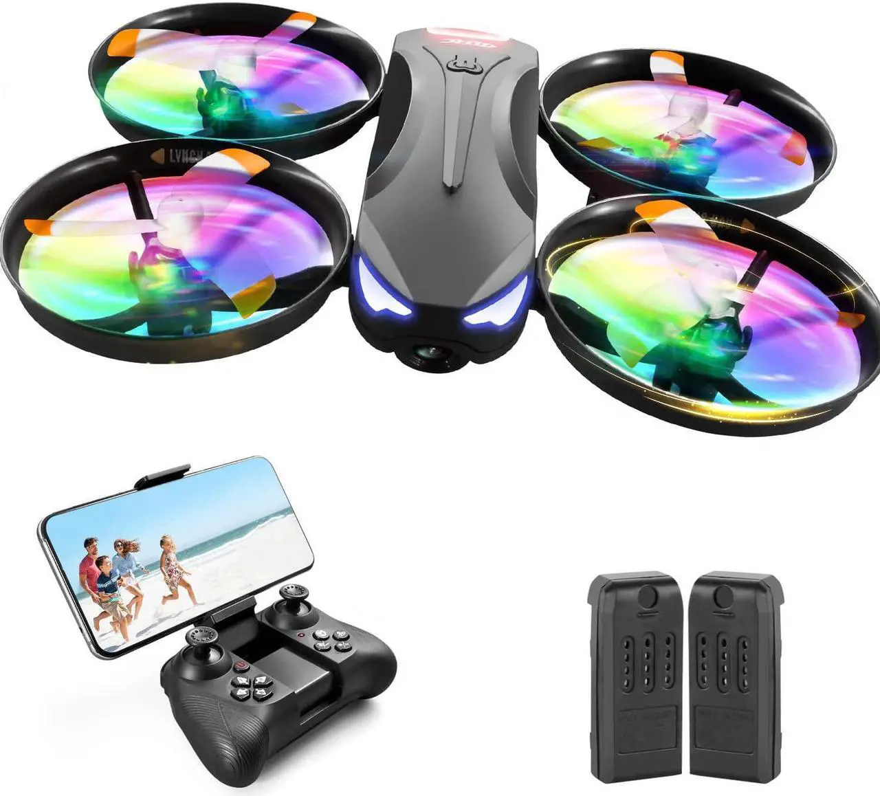 Main image of 4DRC V16 Mini Drone with 1080P Camera for Kids, RC Quadcopter Beginners Toy with colorful LED Lights, 3D Flips, Gesture Selfie, Headless Mode, Altitude Hold, Boys Girls Birthday Gifts