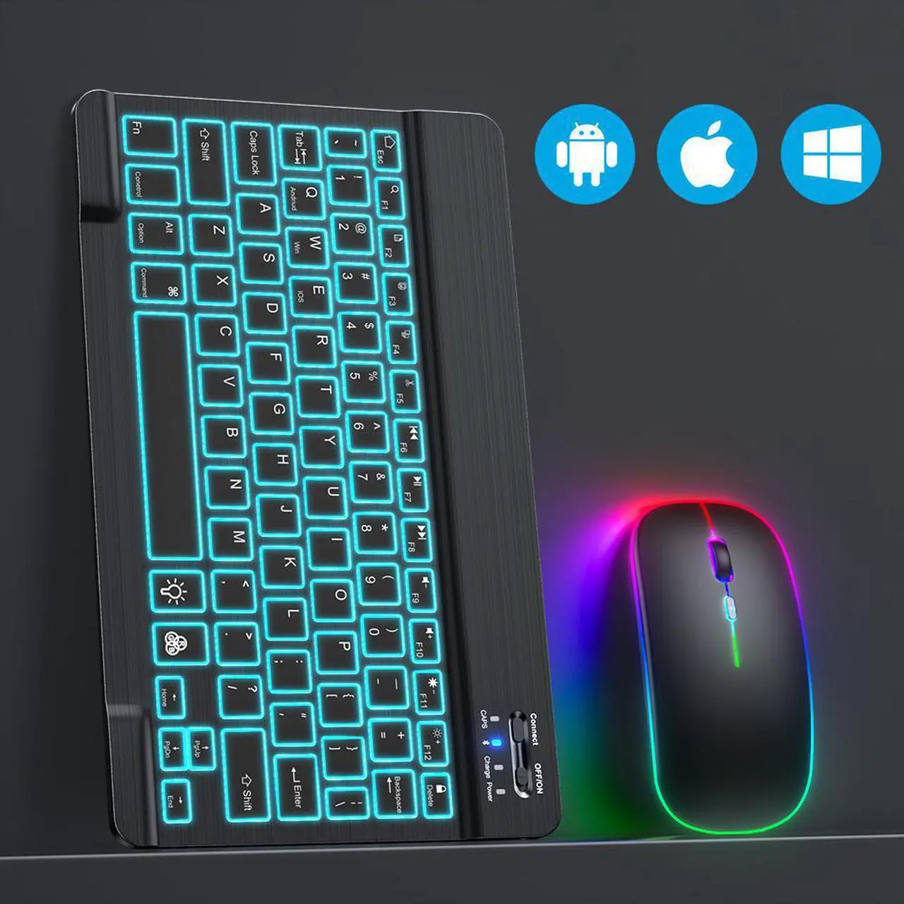 Alt view image 2 of 7 - Ipad Wireless Keyboard Bluetooth Keyboard And Mouse Mini Keyboards Tablet Backlit Keyboard For Phone Ipad Pro 12 - 7 inch EN Keyboard