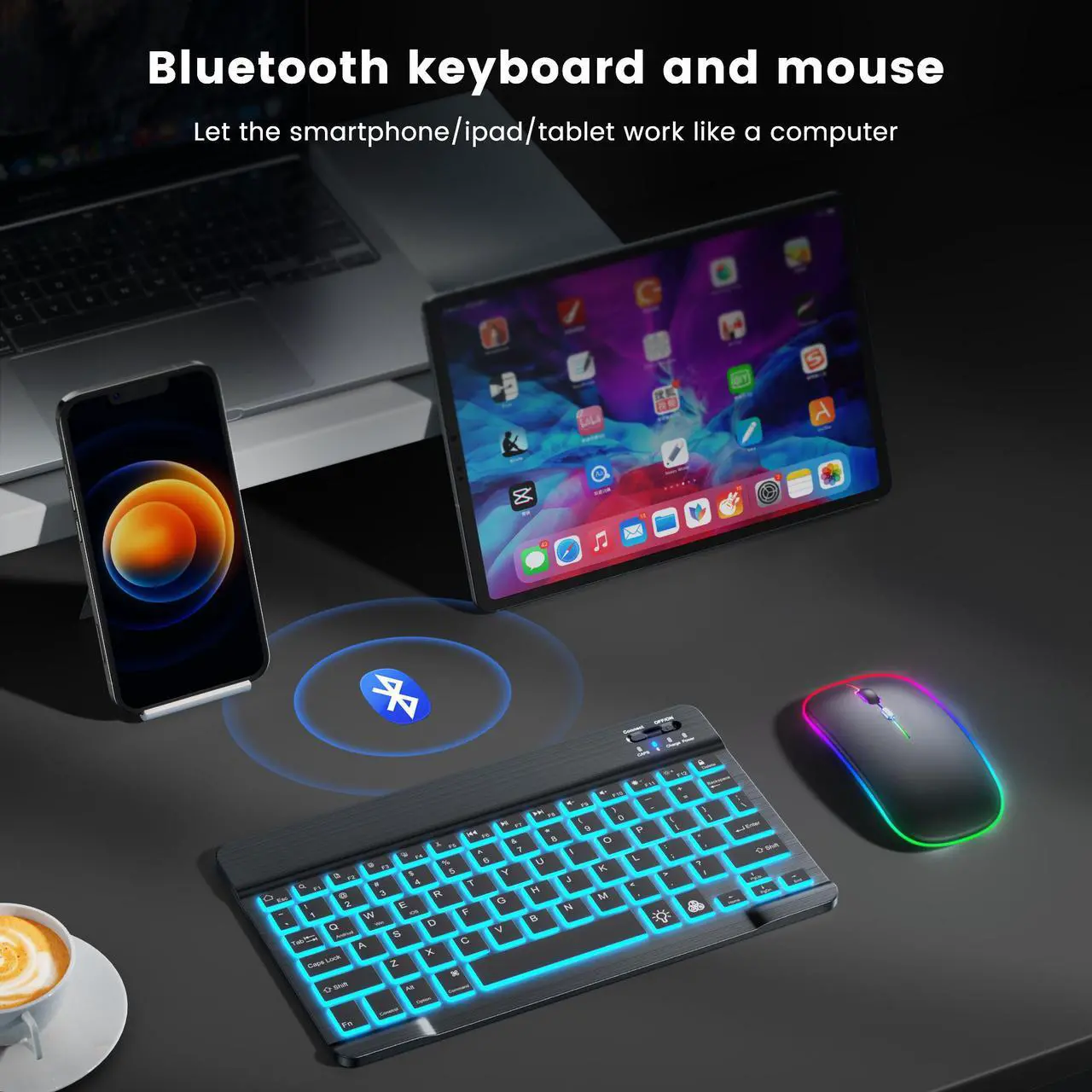Alt view image 3 of 7 - Ipad Wireless Keyboard Bluetooth Keyboard And Mouse Mini Keyboards Tablet Backlit Keyboard For Phone Ipad Pro 12 - 7 inch EN Keyboard
