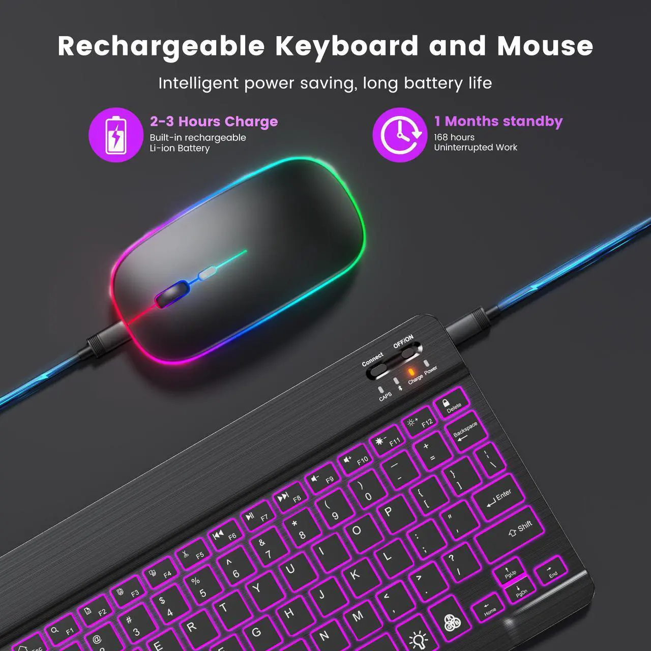 Alt view image 4 of 7 - Ipad Wireless Keyboard Bluetooth Keyboard And Mouse Mini Keyboards Tablet Backlit Keyboard For Phone Ipad Pro 12 - 7 inch EN Keyboard