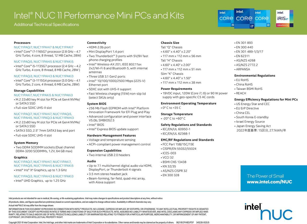 Alt view image 6 of 7 - Intel NUC 11 Pro NUC11PAHi3 Panther Canyon Home & Business Mini PC Mini Desktop 11th Gen Intel® Core i3-1115G4 Processor Upto 4.1 GHz Turbo,2 Cores,4 Threads,6 MB L3 Cache(8G RAM,256G SSD)