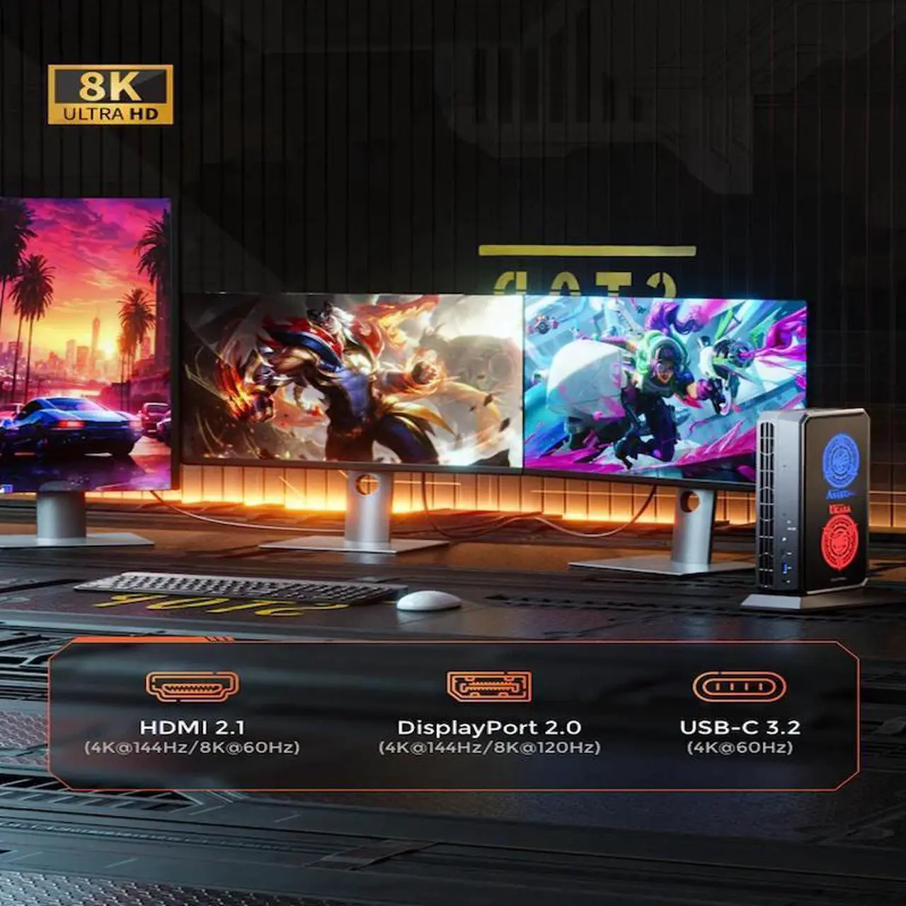 Alt view image 5 of 7 - Gaming Mini PC AtomMan G7 PT AMD Ryzen9 7945HX 16 Cores/32 Threads AMD Radeon+RX7600M XT GPU DDR5 Minisforum Gaming PC 64gb ram / 2tb ssd
