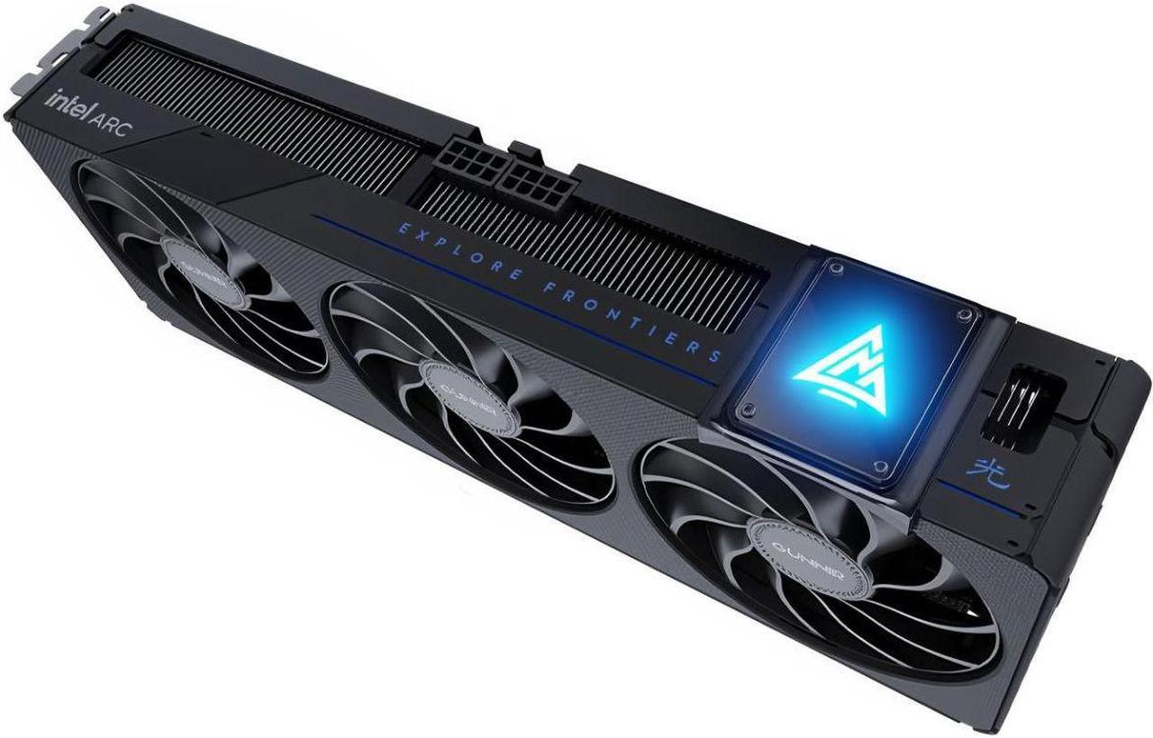 Alt view image 6 of 7 - GUNNIR Intel Arc B580 12GB Photon OC Black GDDR6 2850MHz Triple Fan Graphics Card (192-bit, PCI-Express 4.0 x8, HDMI/DisplayPort, Supports 4k)