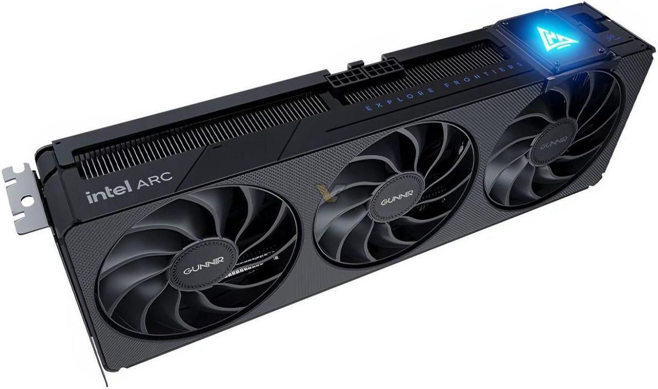 Alt view image 4 of 7 - GUNNIR Intel Arc B570 10GB Photon OC Black GDDR6 2690MHz Triple Fan Graphics Card (160-bit, PCI-Express 4.0 x8, HDMI/DisplayPort, Supports 4k)