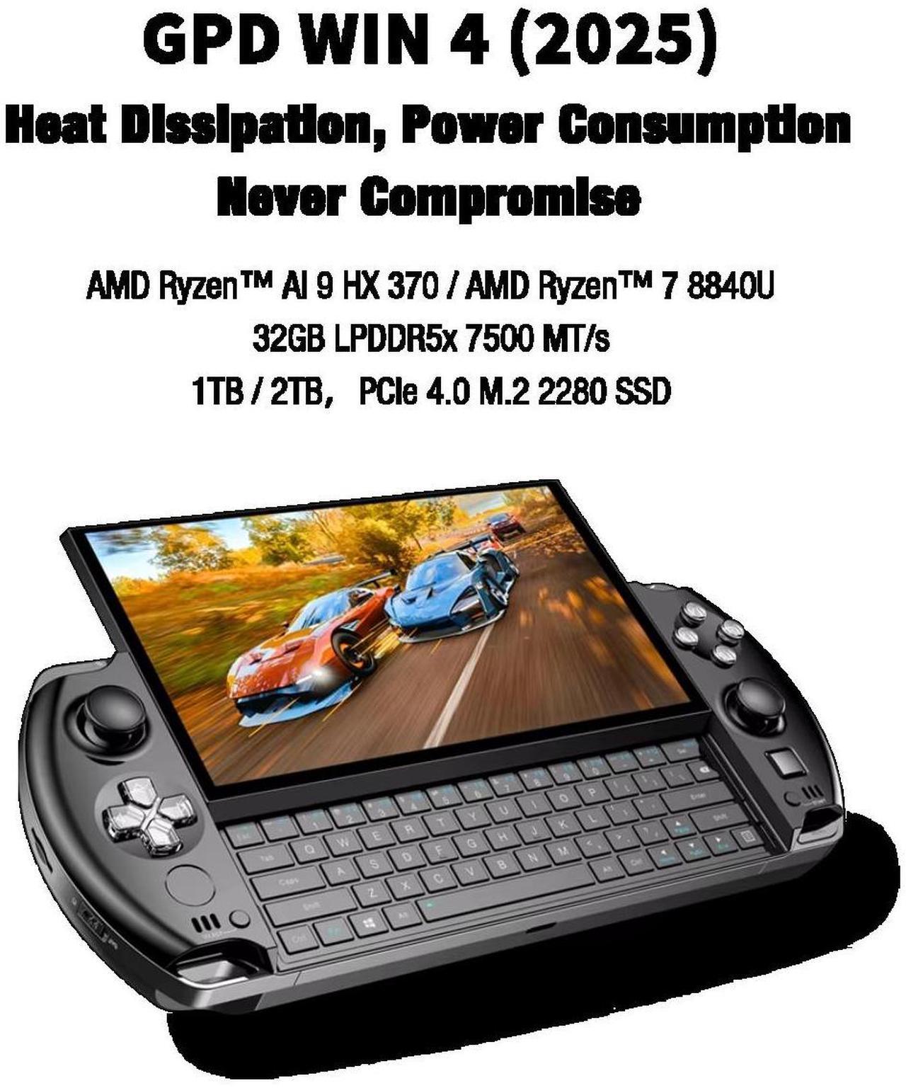Alt view image 2 of 7 - GPD WIN 4 2025 AMD Ryzen 7 8840U Handheld 6'' Touch Screen Mini PC Laptop for Black Myth Wukong Game Player Console,32GB LPDDR5 RAM/1TB M.2 NVMe 2280 SSD