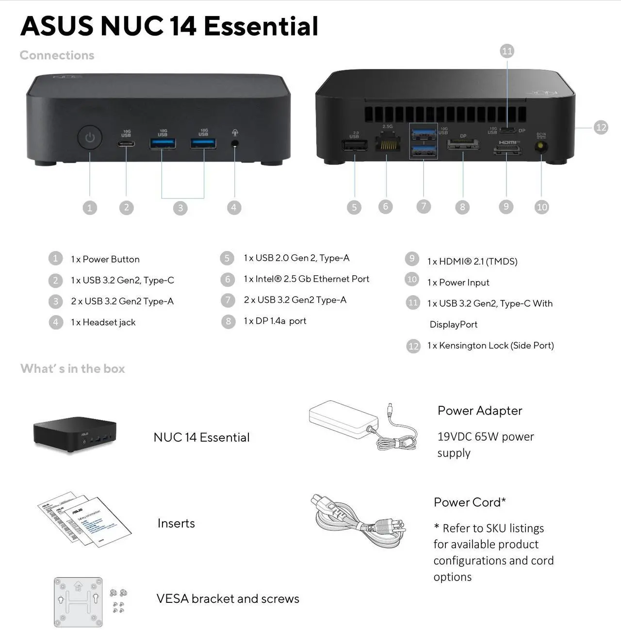 Alt view image 2 of 7 - ASUS NUC 14 Pro NUC14MNK150 Mini Desktop Computer/Mini PC/HTPC 14th Gen. Intel Twin Lake N150,Intel UHD Graphics (N97),8GB DDR5/ 512GB SSD