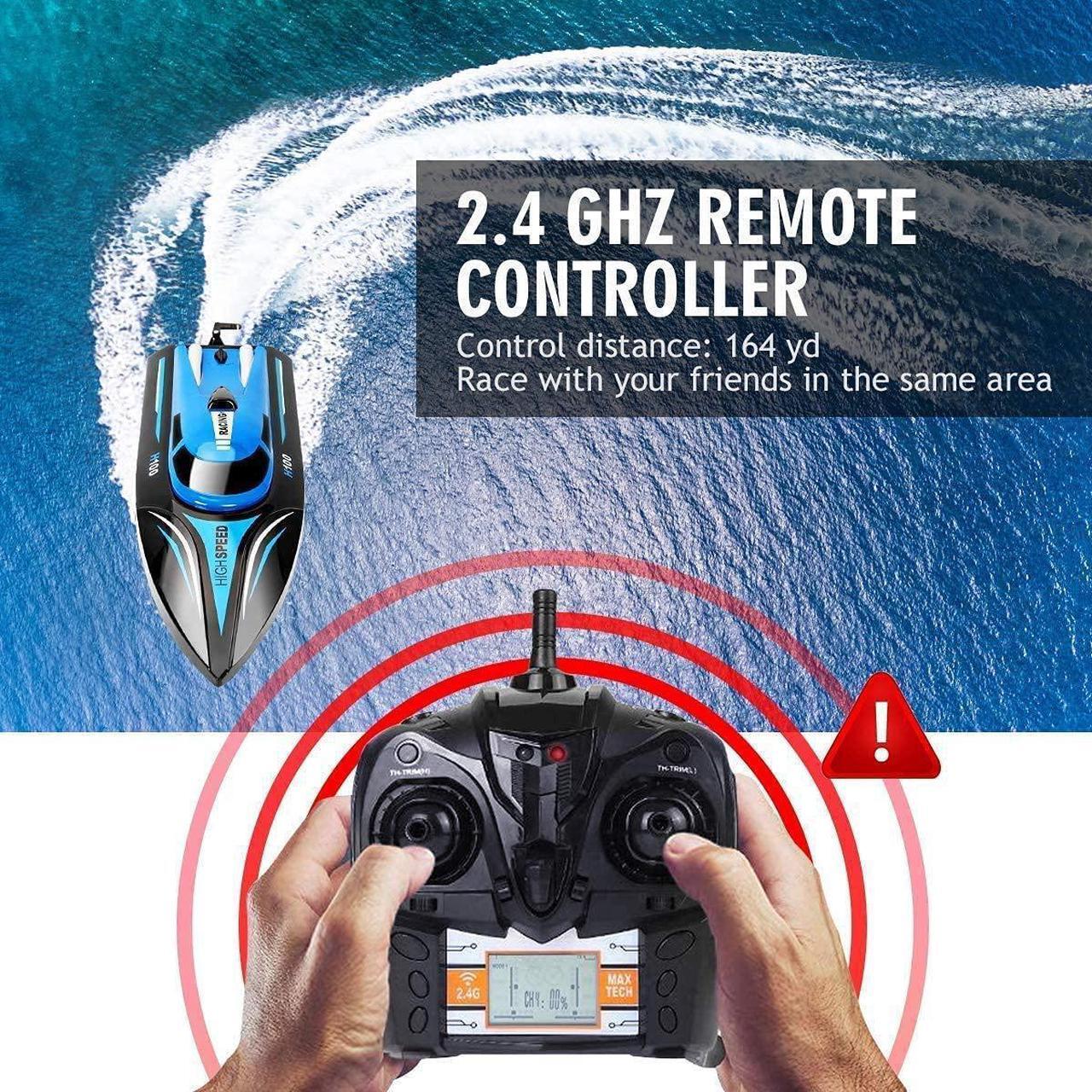 Alt view image 4 of 7 - Goldprice Remote Control Boat RC Boat for Lakes and Pools, High Speed Electric Radio Control Boat for Kids/Adults, Racing Boat Indoor/Outdoor Toy