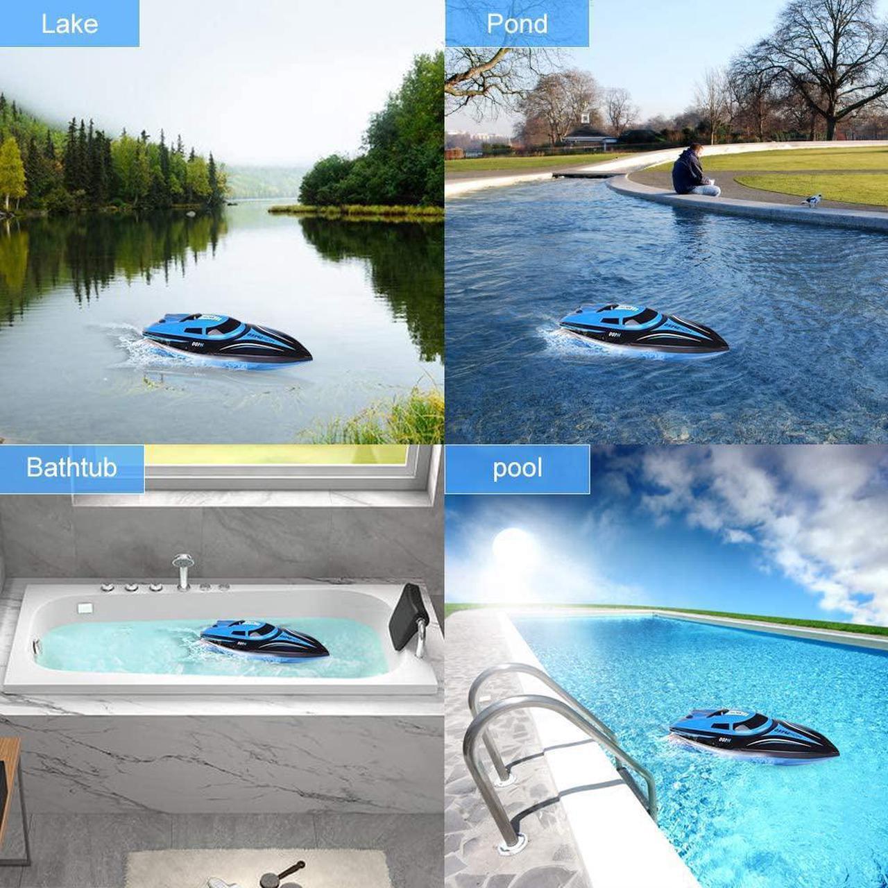Alt view image 7 of 7 - Goldprice Remote Control Boat RC Boat for Lakes and Pools, High Speed Electric Radio Control Boat for Kids/Adults, Racing Boat Indoor/Outdoor Toy