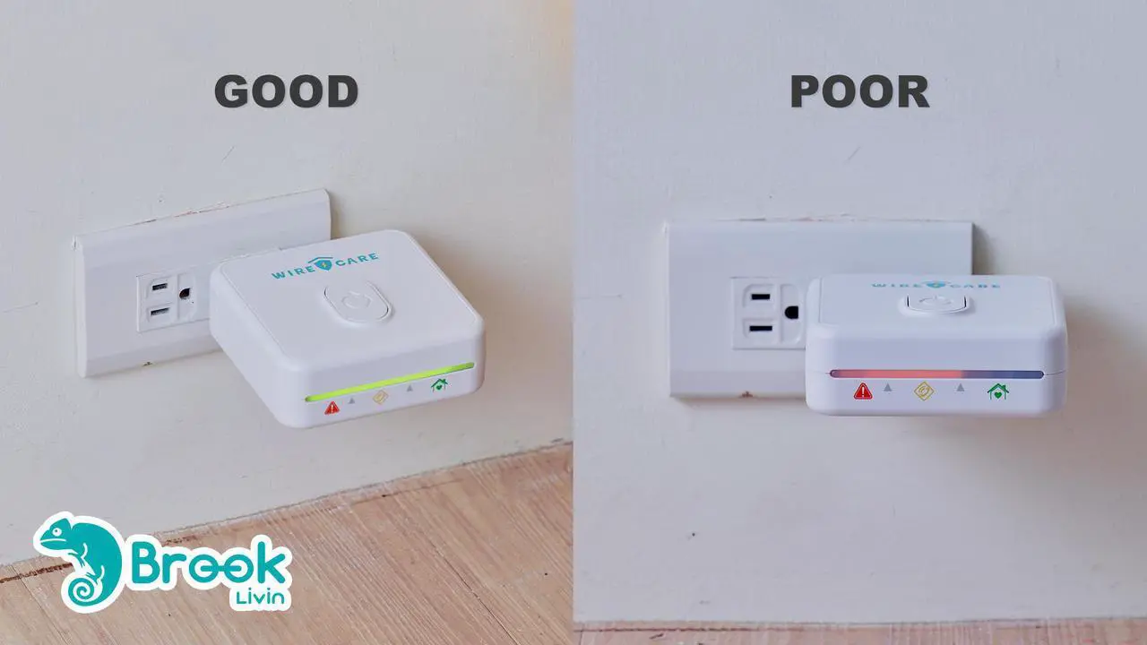 Alt view image 6 of 6 - Brook Livin WIRECARE - Self-Exam Socket, Electrical Outlet, Receptacle, Wiring, LED Lights Show Socket Safety Status, Measure Resistance, Fire Prevention, Plug-in House Protector