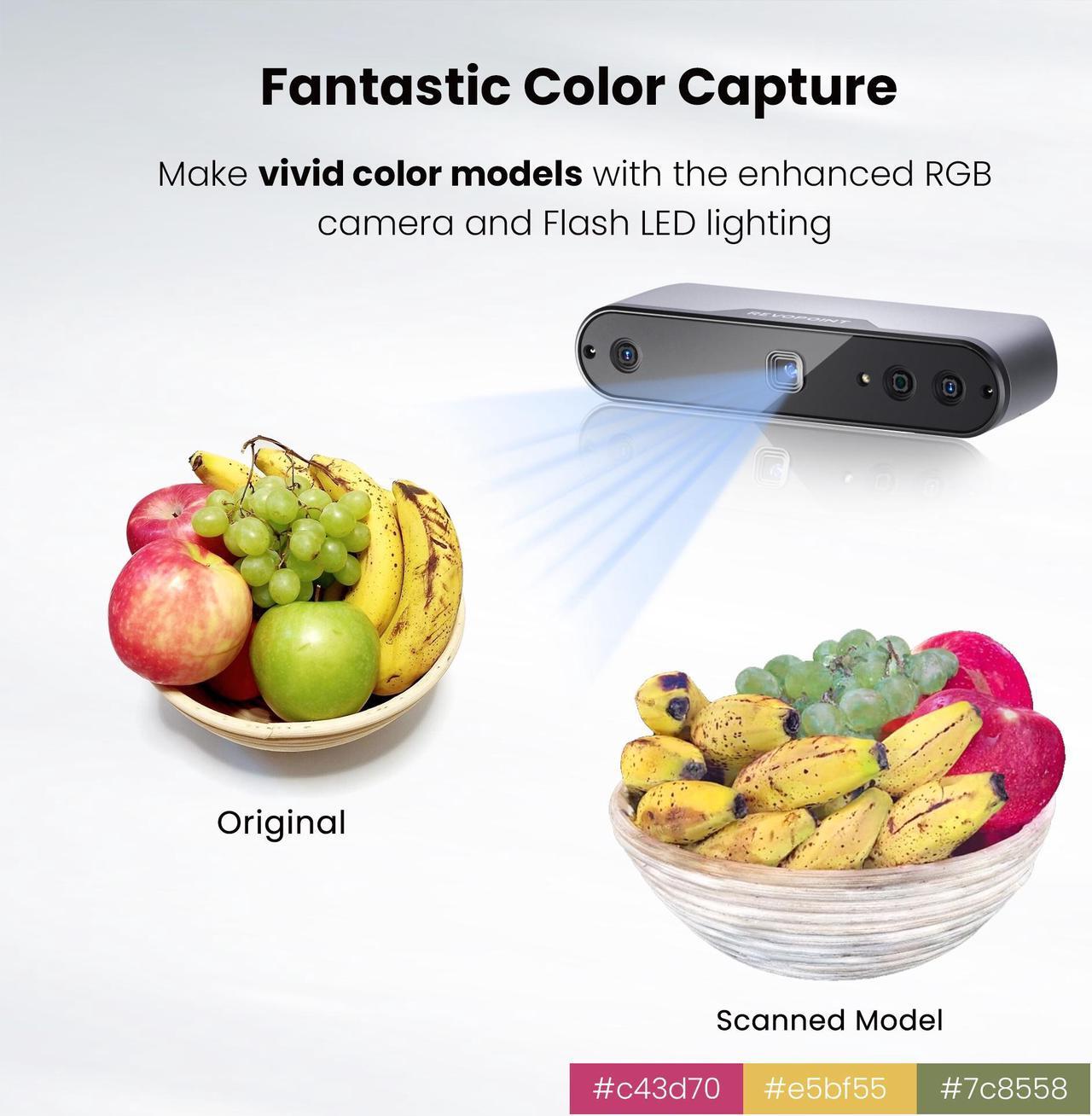 Alt view image 3 of 7 - Revopoint INSPIRE 3D Scanner Full Color Scanning for 3D Printing and Modeling, Portable Handheld Scanner with 18 FPS Quick Scan, 0.2mm Accuracy