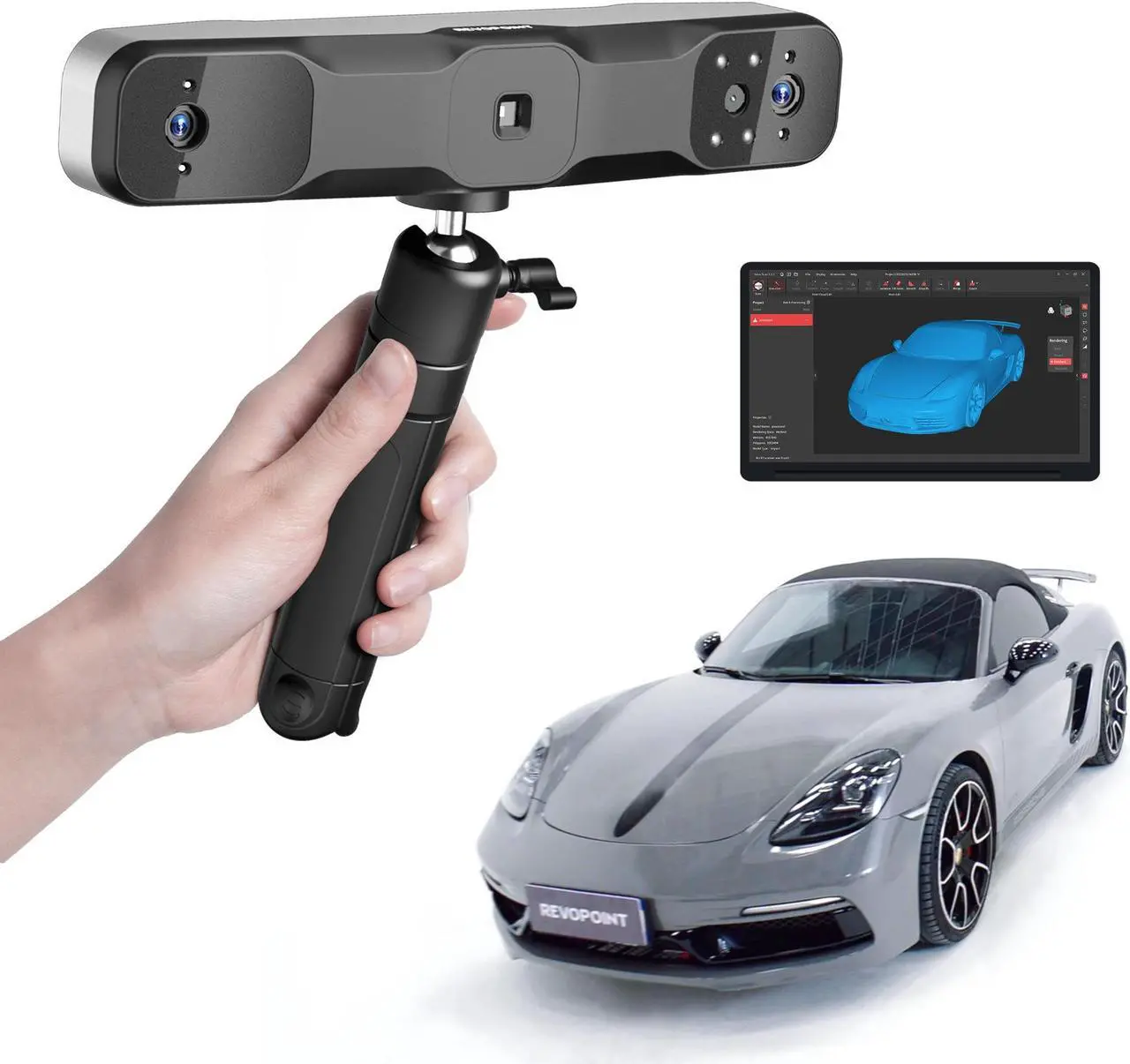 Main image of Revopoint Range 2 3D Scanner for 3D Printing Handheld, 3D Printer Scanner 0.1 mm Precision, 3D Modeling Built-in RGB Color Camera, Supports Body Face Big Objects Scan