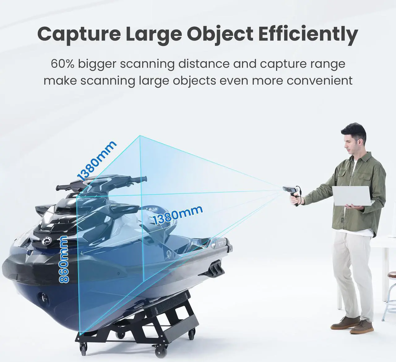 Alt view image 3 of 7 - Revopoint Range 2 3D Scanner for 3D Printing Handheld, 3D Printer Scanner 0.1 mm Precision, 3D Modeling Built-in RGB Color Camera, Supports Body Face Big Objects Scan