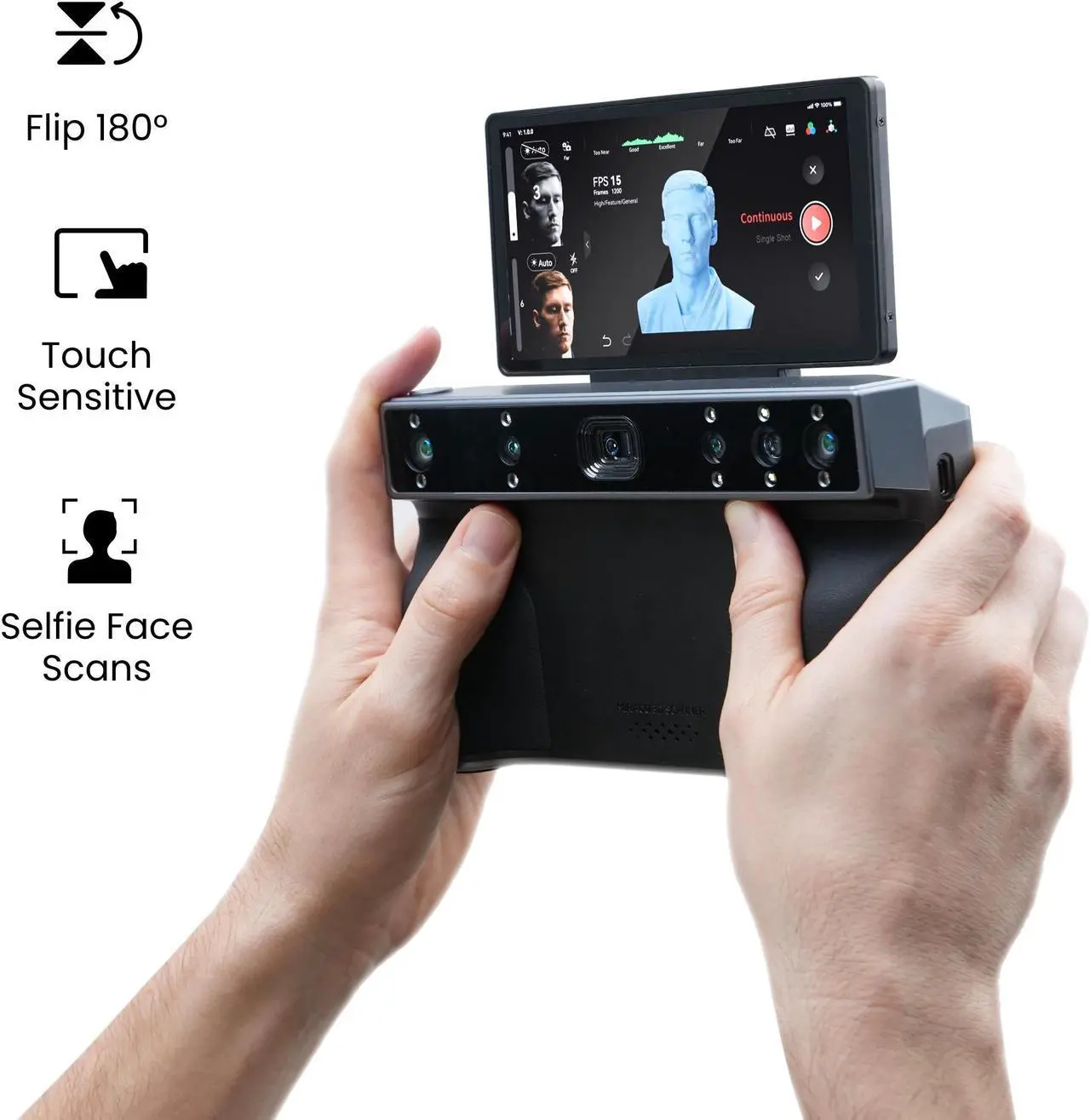 Main image of Revopoint MIRACO PRO 3D Scanner for 3D Printing Handheld, 3D Printer Scanner Wireless 5000mAh Fast Charging Battery, Up to 0.02 mm Precision, Full Color RGB Camera for Small to Large Objects - 32GB RA