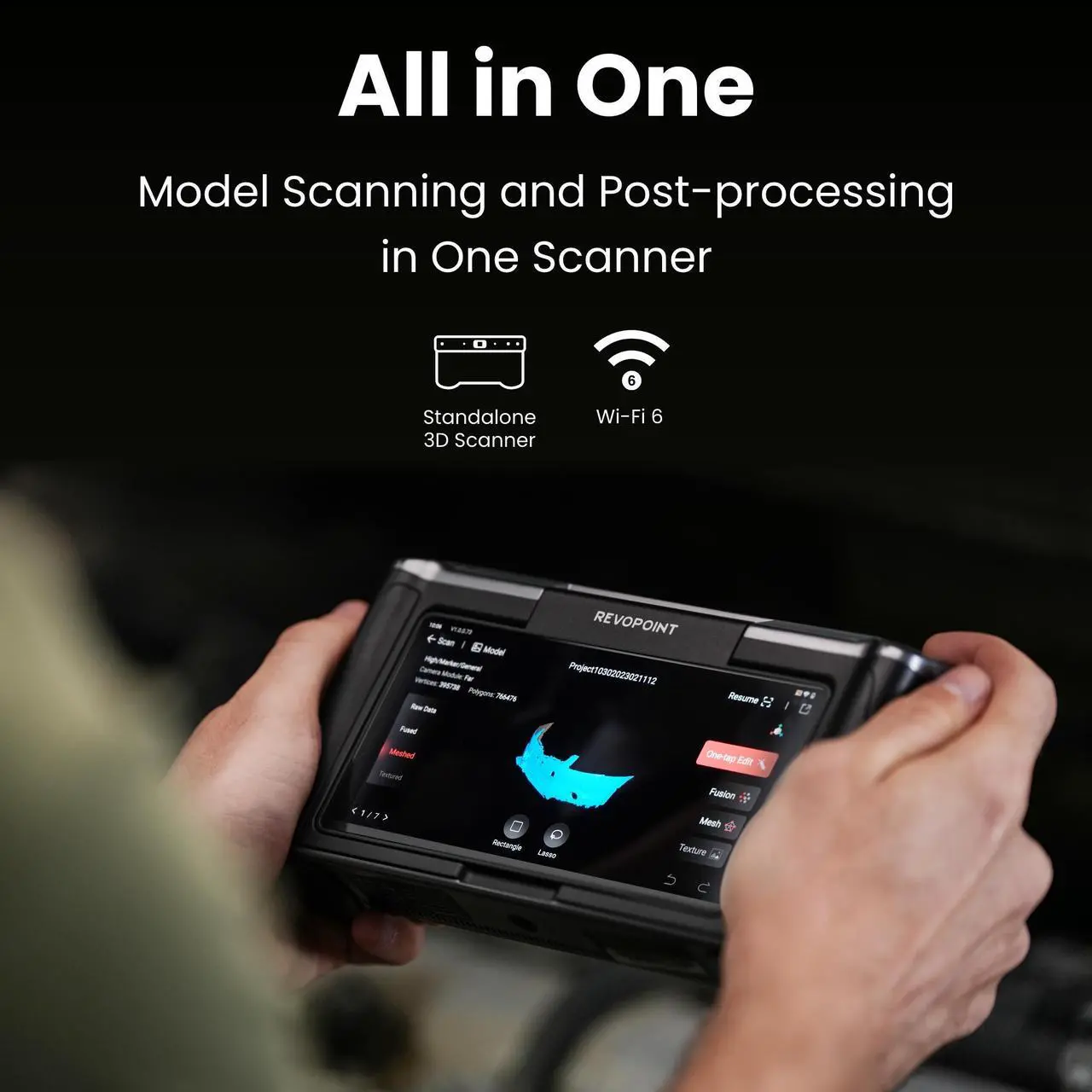Alt view image 2 of 7 - Revopoint MIRACO PRO 3D Scanner for 3D Printing Handheld, 3D Printer Scanner Wireless 5000mAh Fast Charging Battery, Up to 0.02 mm Precision, Full Color RGB Camera for Small to Large Objects - 32GB RA