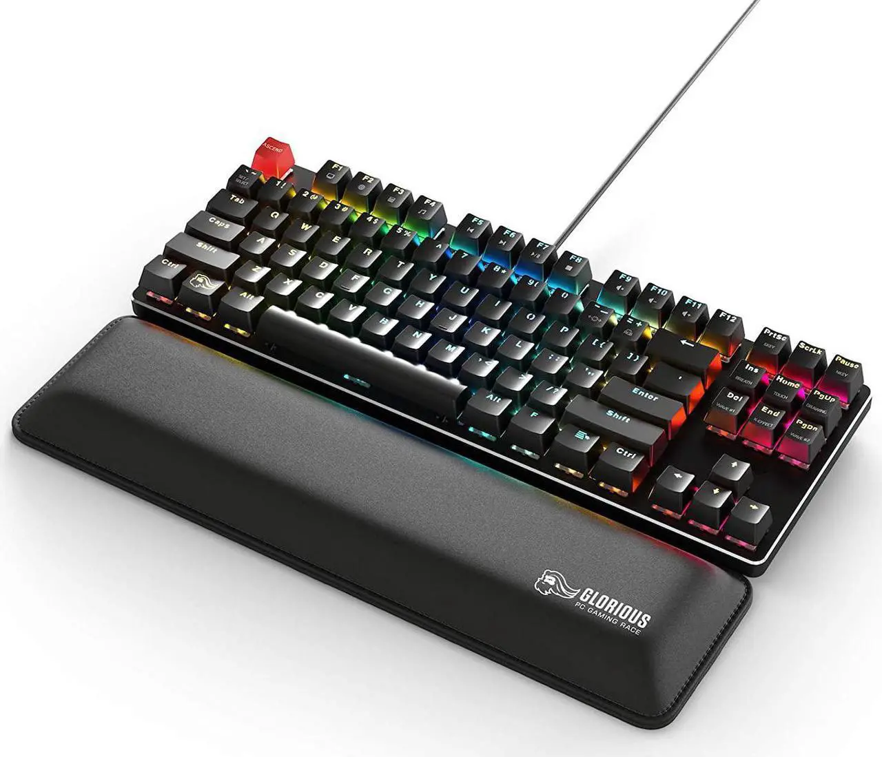 Alt view image 3 of 8 - glorious modular mechanical gaming keyboard - tenkeyless tkl (87 key) - rgb led backlit, brown switches, hot swap switches (bla
