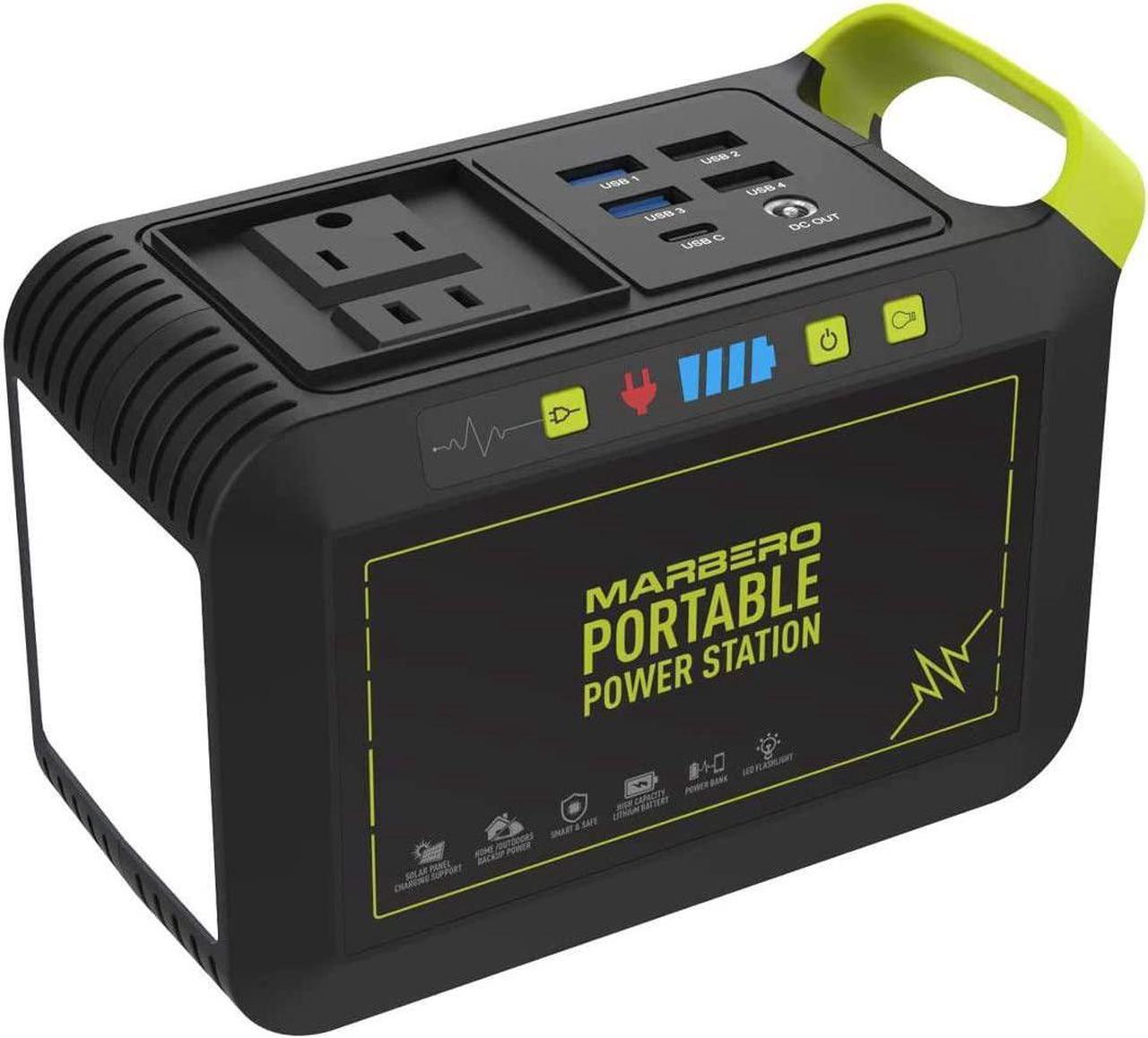 Main image of MARBERO 88Wh Portable Power Station 24000mAh Camping Solar Generator(Solar Panel Not Included) Lithium Battery Power 110V/80W AC, DC, USB QC3.0, LED Flashlight for CPAP Home Camping Emergency Backup