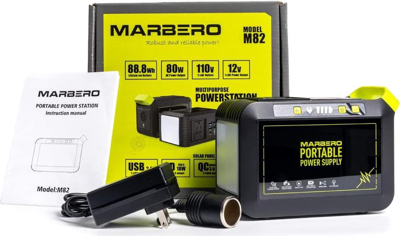 Alt view image 4 of 7 - MARBERO 88Wh Portable Power Station 24000mAh Camping Solar Generator(Solar Panel Not Included) Lithium Battery Power 110V/80W AC, DC, USB QC3.0, LED Flashlight for CPAP Home Camping Emergency Backup