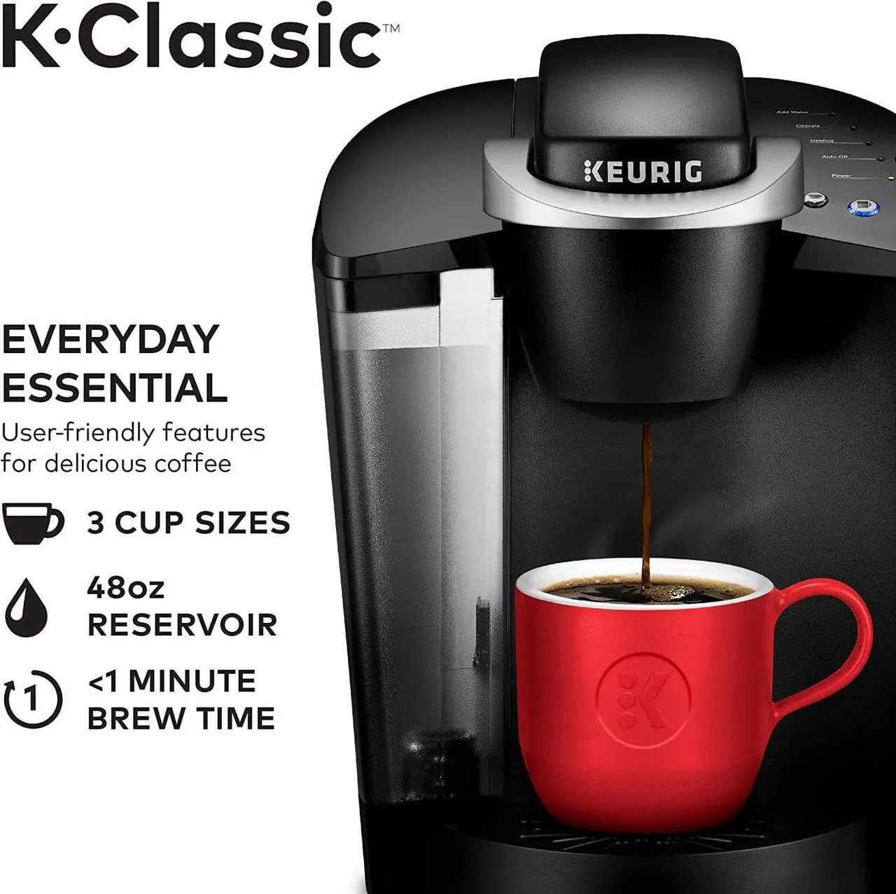 Alt view image 2 of 7 - Keurig K-Classic Coffee Maker K-Cup Pod, Single Serve, Programmable, 6 to 10 oz. Brew Sizes, Black