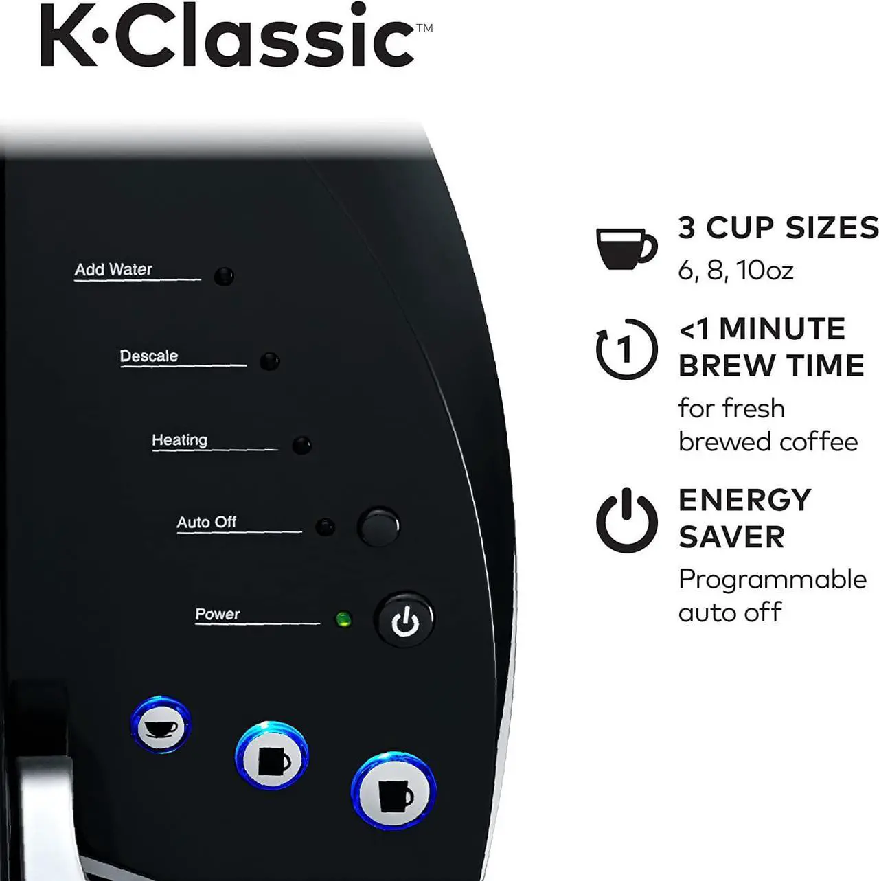 Alt view image 5 of 7 - Keurig K-Classic Coffee Maker K-Cup Pod, Single Serve, Programmable, 6 to 10 oz. Brew Sizes, Black