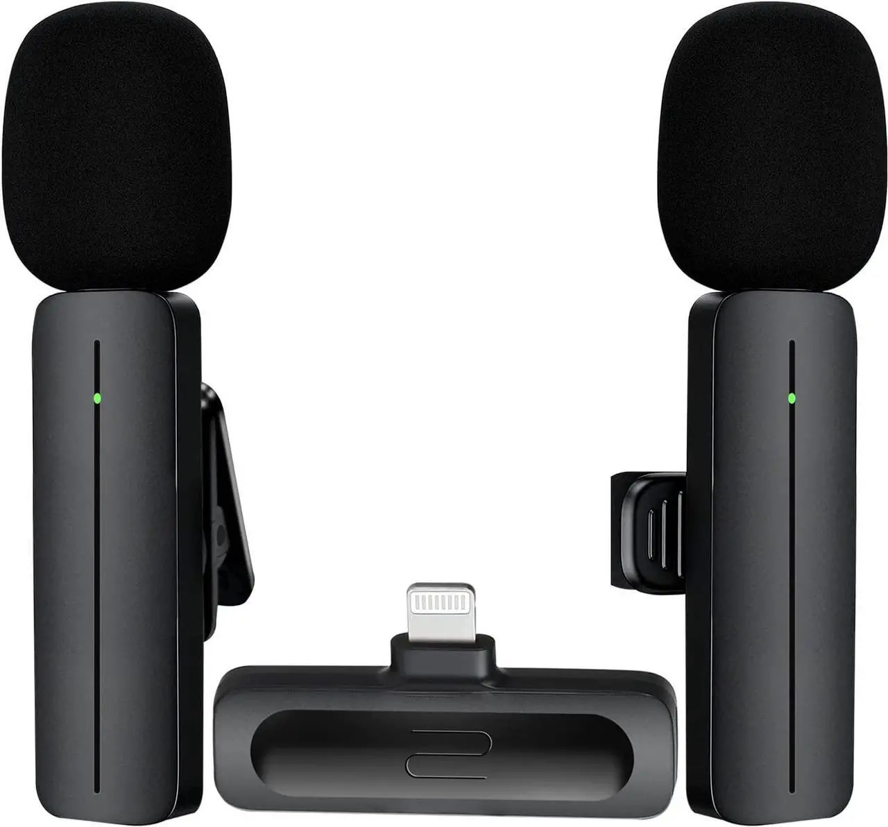 Main image of 2 Pack Wireless Mini Lavalier Lapel Microphone for iPhone,iPad - Cordless Double Mics Plug and Pick-up 2.4G Ultra-Low Delay Built-in Noise Reduction Chip 5H Long Working Time for Two-Person Creator