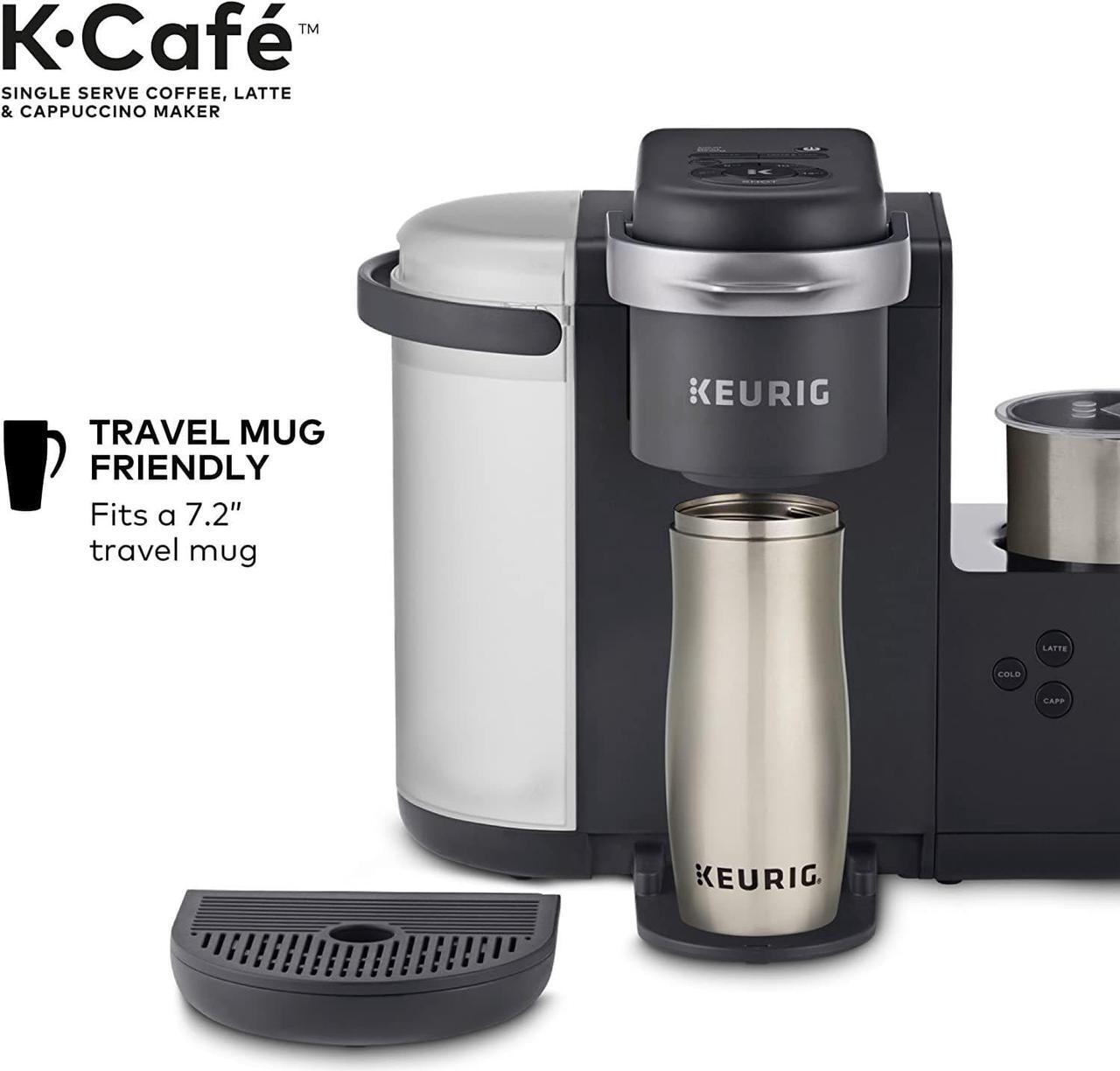 Alt view image 5 of 7 - Keurig K-Cafe Single-Serve K-Cup Coffee Maker, Latte Maker and Cappuccino Maker, Comes with Dishwasher Safe Milk Frother, Coffee Shot Capability, Compatible With all Keurig K-Cup Pods, Dark Charcoal