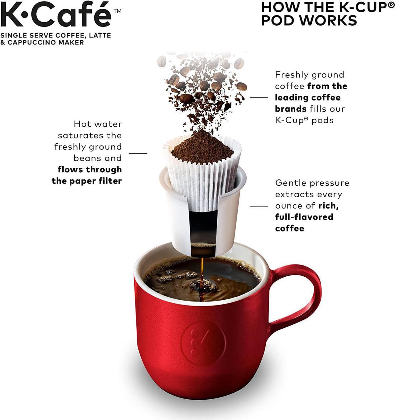 Alt view image 7 of 7 - Keurig K-Cafe Single-Serve K-Cup Coffee Maker, Latte Maker and Cappuccino Maker, Comes with Dishwasher Safe Milk Frother, Coffee Shot Capability, Compatible With all Keurig K-Cup Pods, Dark Charcoal