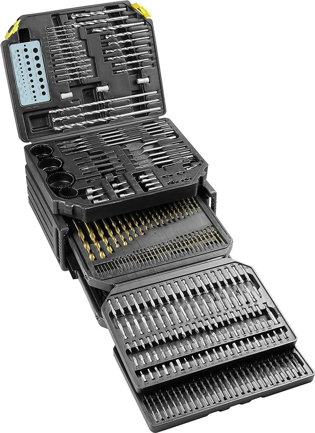 Main image of Drill Bit Set Portable Tool Storage 326 Piece Set Drill Accessories with Case, Folding Trays, Portable Carrying Case, Easy Organization; KTI10330