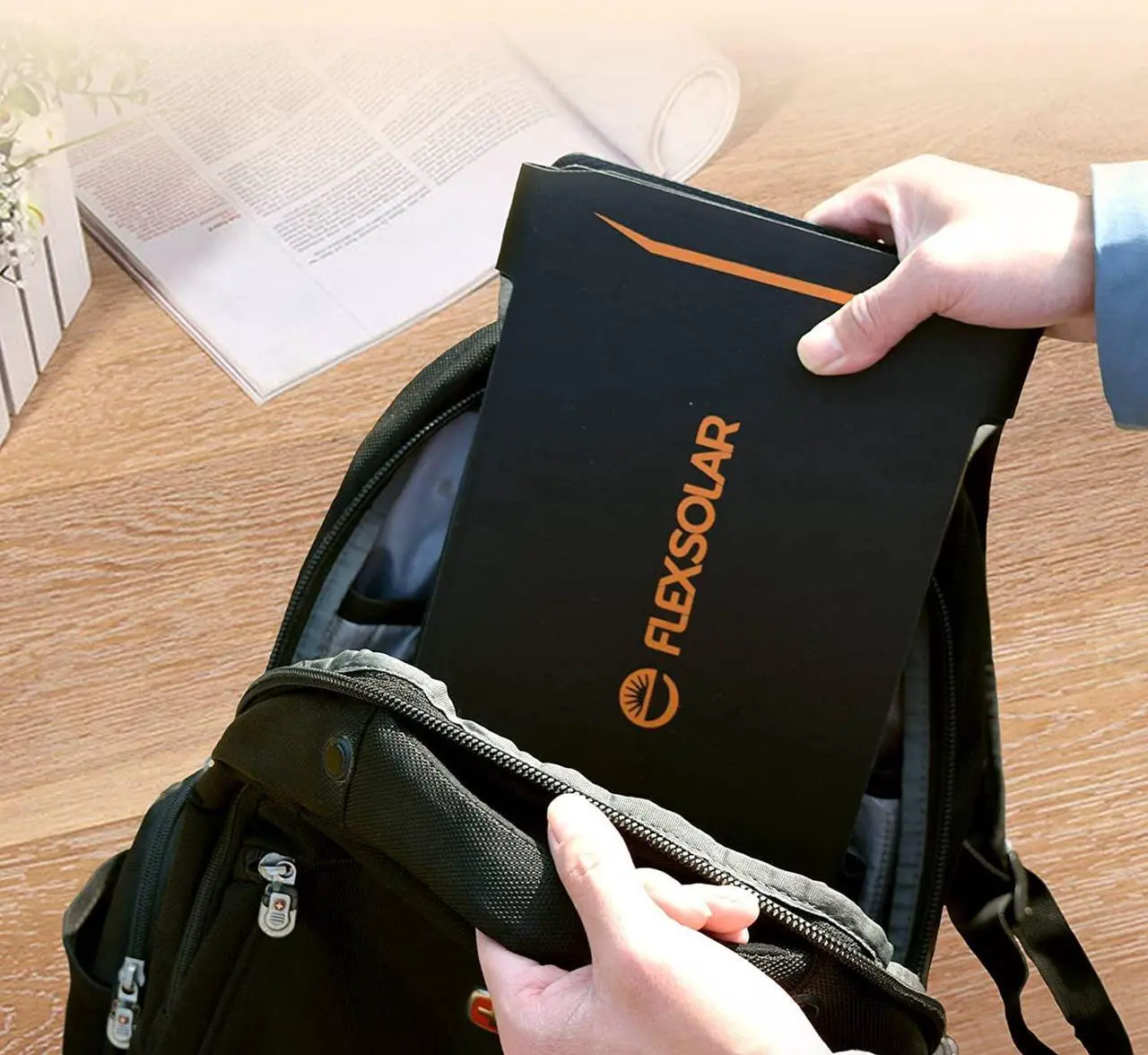 Alt view image 7 of 7 - FlexSolar 40W Portable Solar Charger, Foldable QC3.0 USB-C DC Output Ports Solar Panel Charger for Camping IP67 Waterproof Compatible with iPhone 13/12/11/Xs/X/8/7,iPad,Samsung Galaxy LG etc