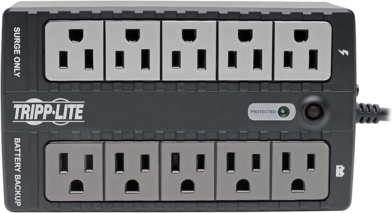 Alt view image 2 of 5 - Tripp Lite 550VA UPS Desktop Battery Back Up, 8 Outlet, 300W 120V Standby, Ultra-Compact, USB