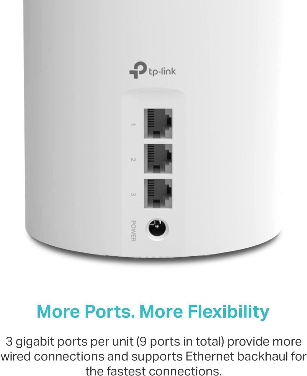 Alt view image 3 of 6 - TP-Link Deco AX3000 WiFi 6 Mesh System(Deco X55) - Covers up to 6500 Sq.Ft. , Replaces Wireless Router and Extender, 3 Gigabit ports per unit, supports Ethernet Backhaul (3-pack)