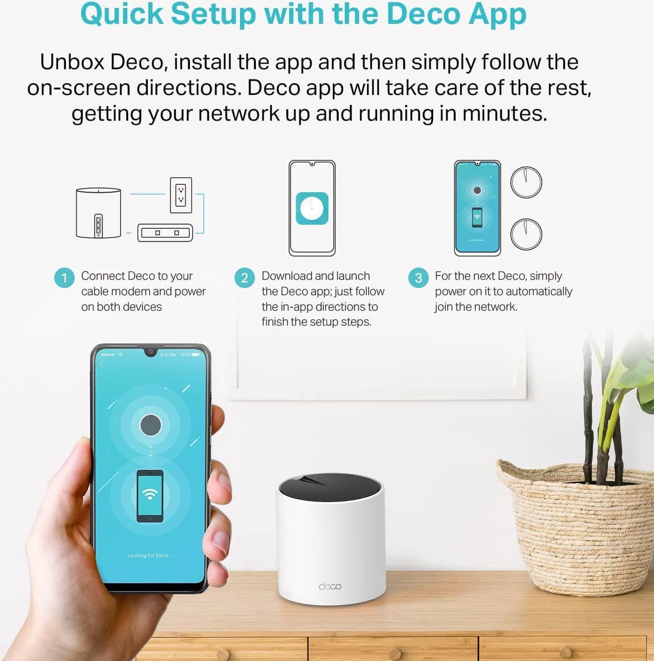 Alt view image 5 of 6 - TP-Link Deco AX3000 WiFi 6 Mesh System(Deco X55) - Covers up to 6500 Sq.Ft. , Replaces Wireless Router and Extender, 3 Gigabit ports per unit, supports Ethernet Backhaul (3-pack)